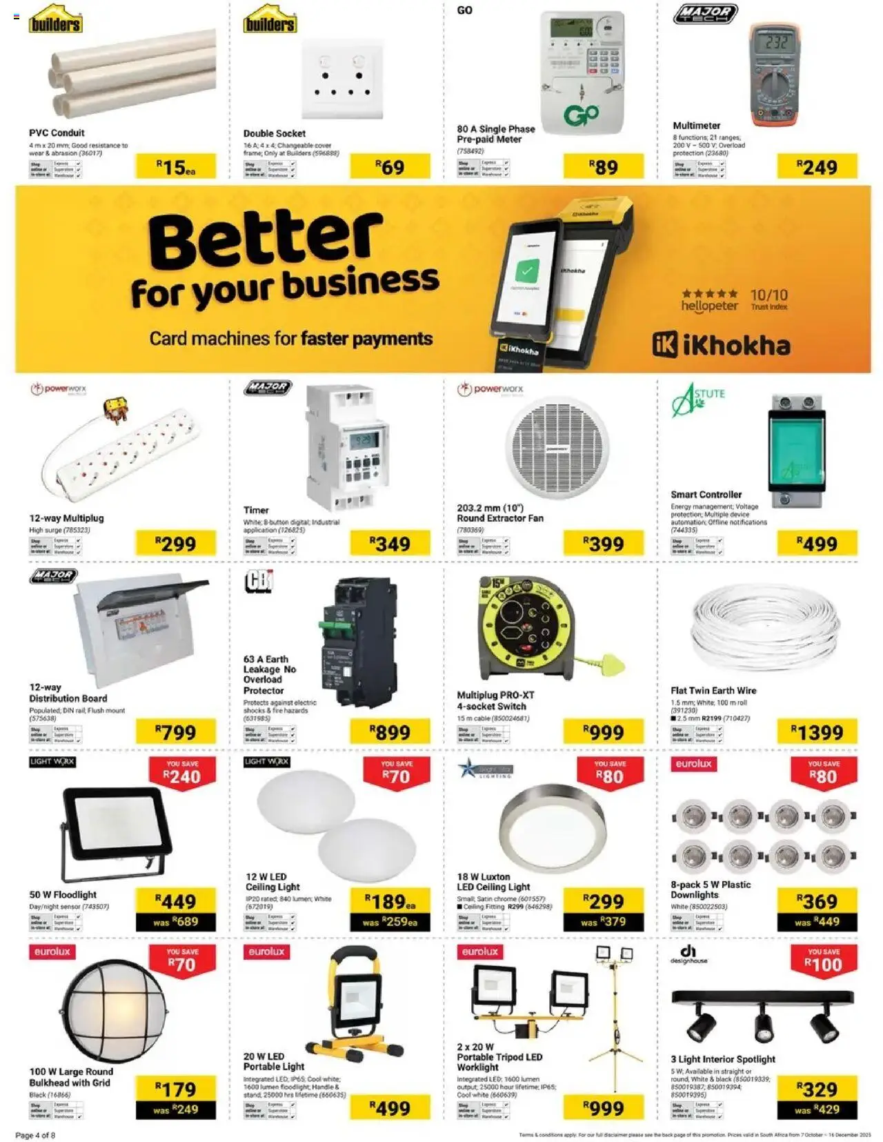 New Builders catalogue – valid from 07.10.2025 | Page: 4 | Products: Cover, Timer, Fan, Socket