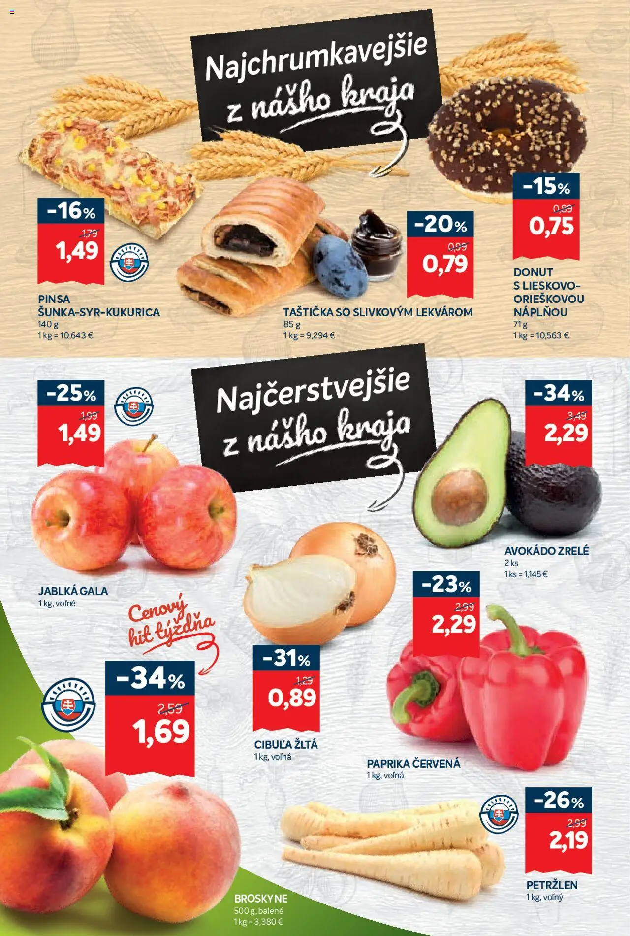 Kraj leták │ platný od 28.08.2025 | Strana: 2 | Produkty: Jablká, Donut, Avokádo, Petržlen