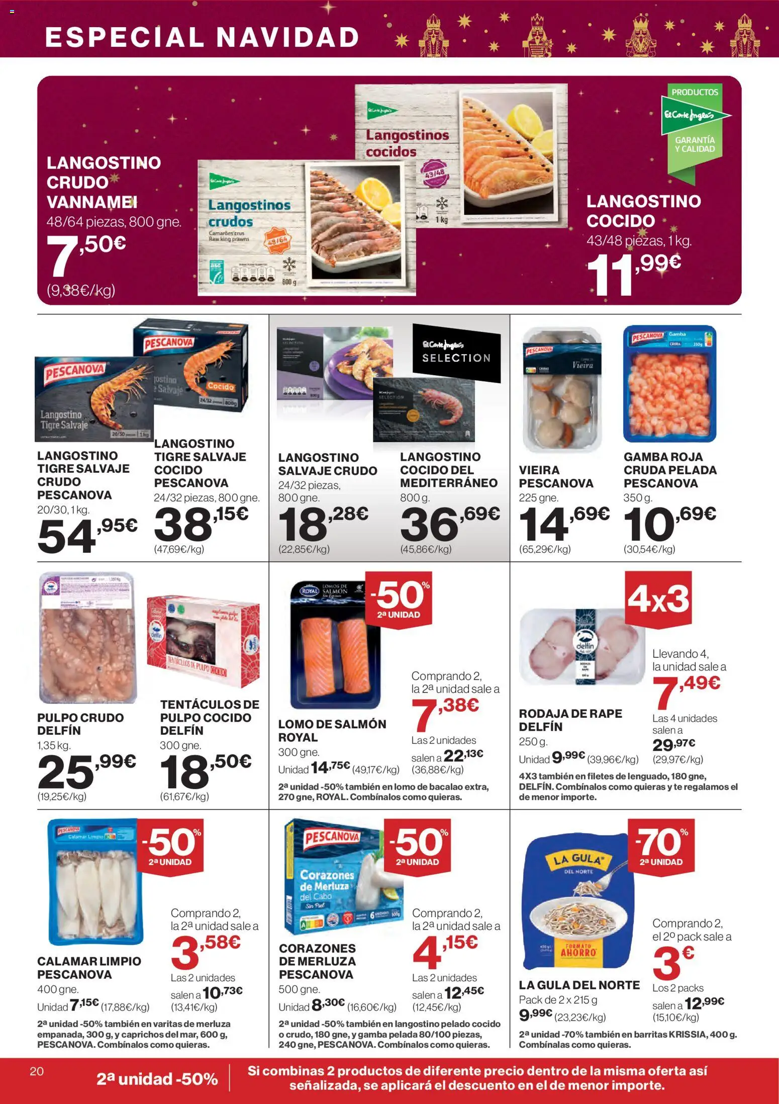 El Corte Inglés ofertas │ válido desde el 18.12.2025 | Página: 20 | Productos: Té, Langostino, Gamba