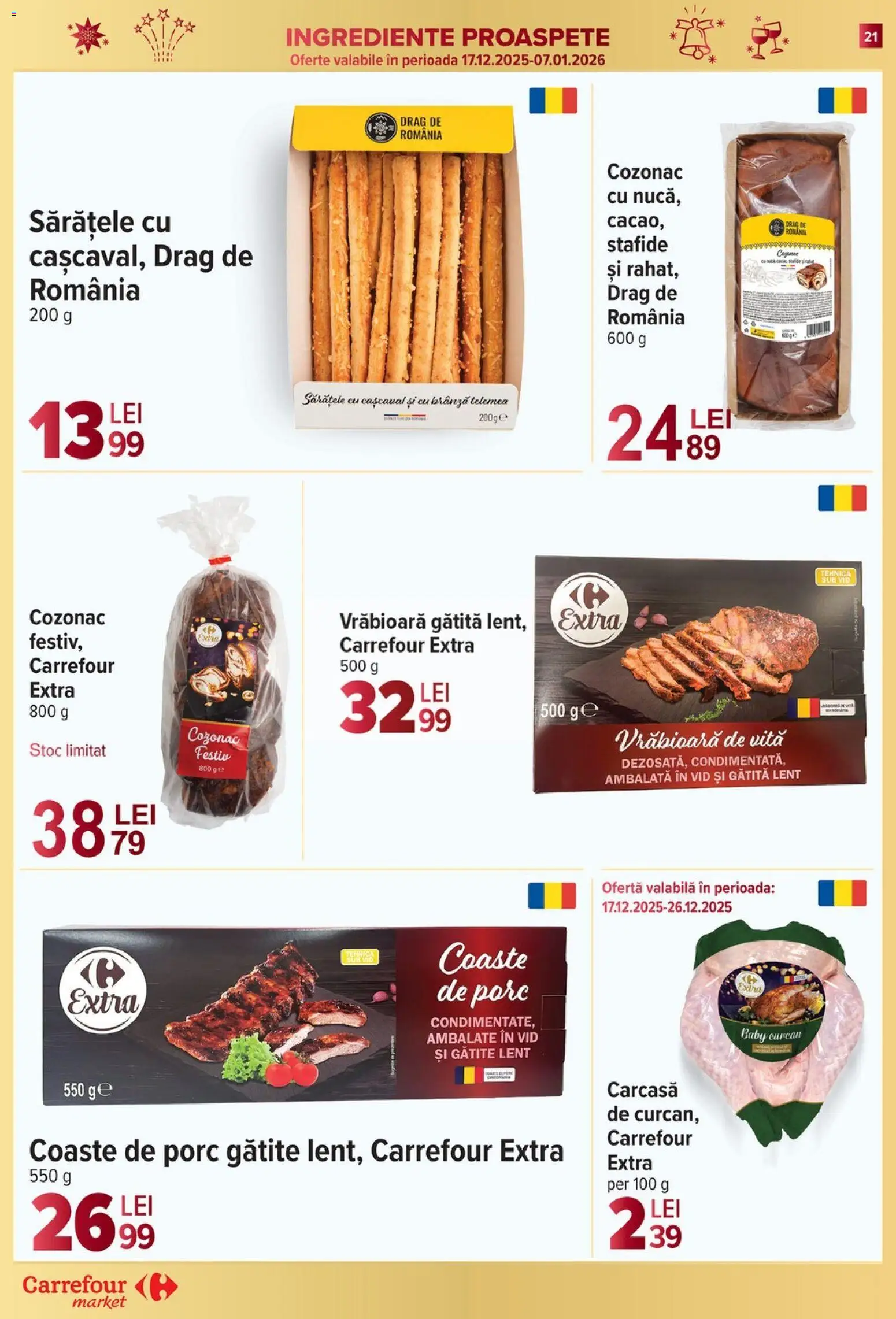 Noul catalog Carrefour – valabil de la 17.12.2025 | Pagină: 21 | Produse: Carcasă, Cașcaval, Brânză, Stafide