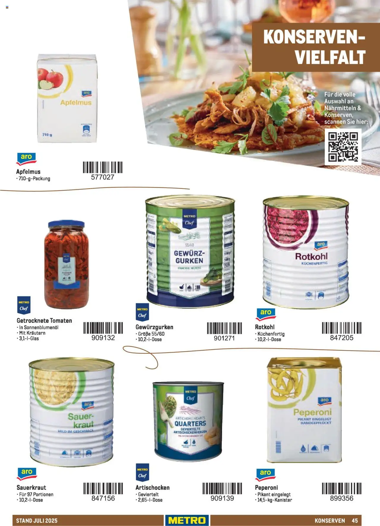 Metro - Sortimentskatalog Lieferservice – gültig ab 31.07.2025 | Seite: 45 | Produkte: Rotkohl, Tomaten, Kraut, Gurken