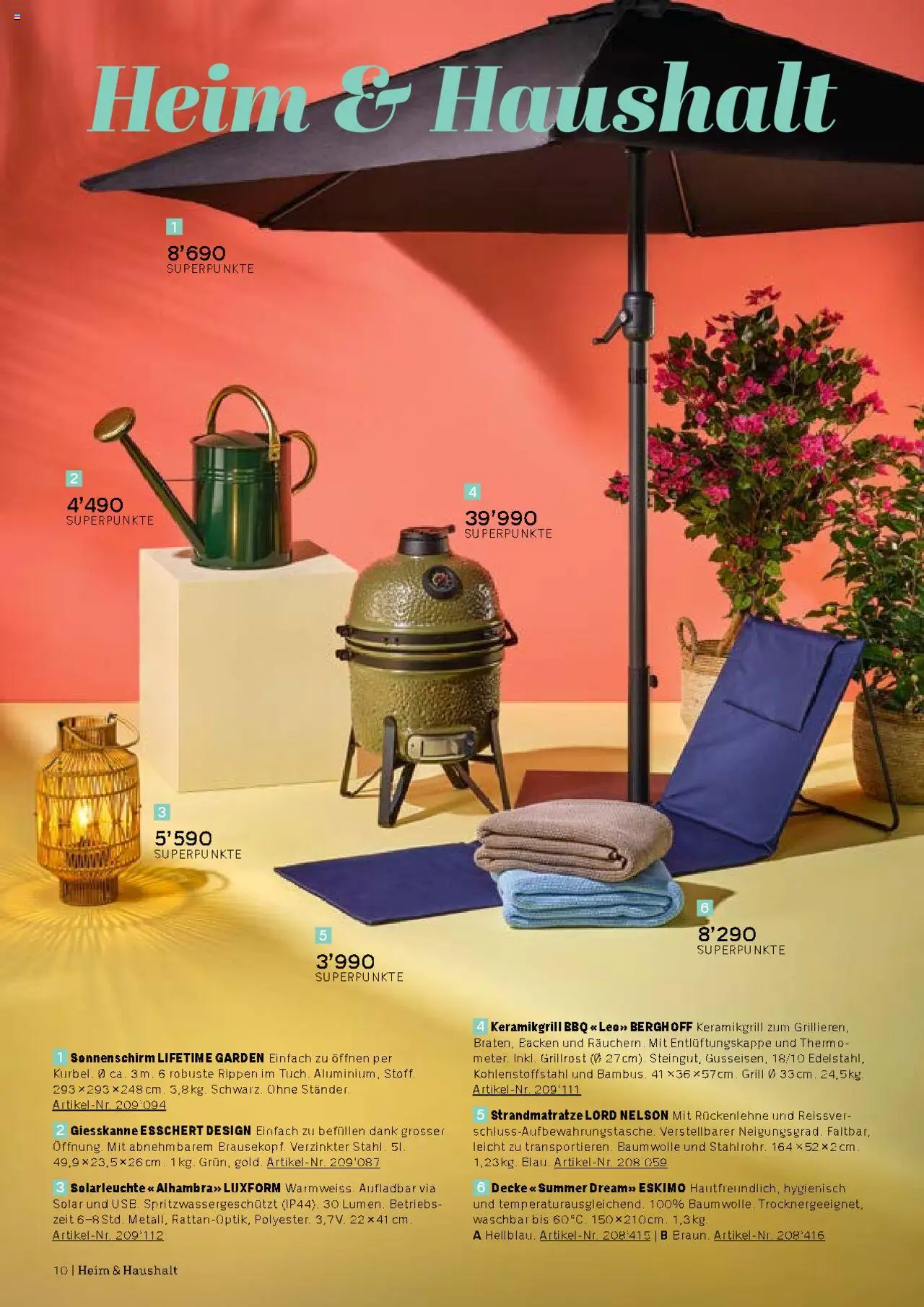 Coop Aktionen Praemien Shop ab 15.05.2025 | Seite: 10 | Produkte: Decke, Solarleuchte, Grill