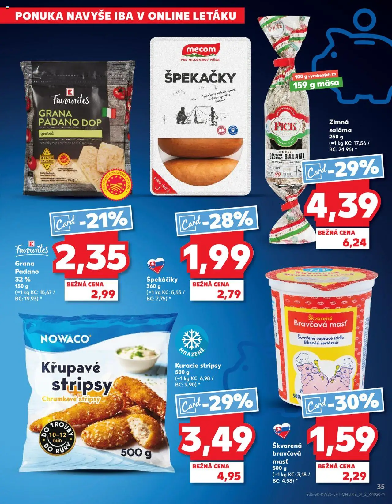Nové Kaufland akcie – leták je platný od 26.06.2025 | Strana: 35 | Produkty: Saláma
