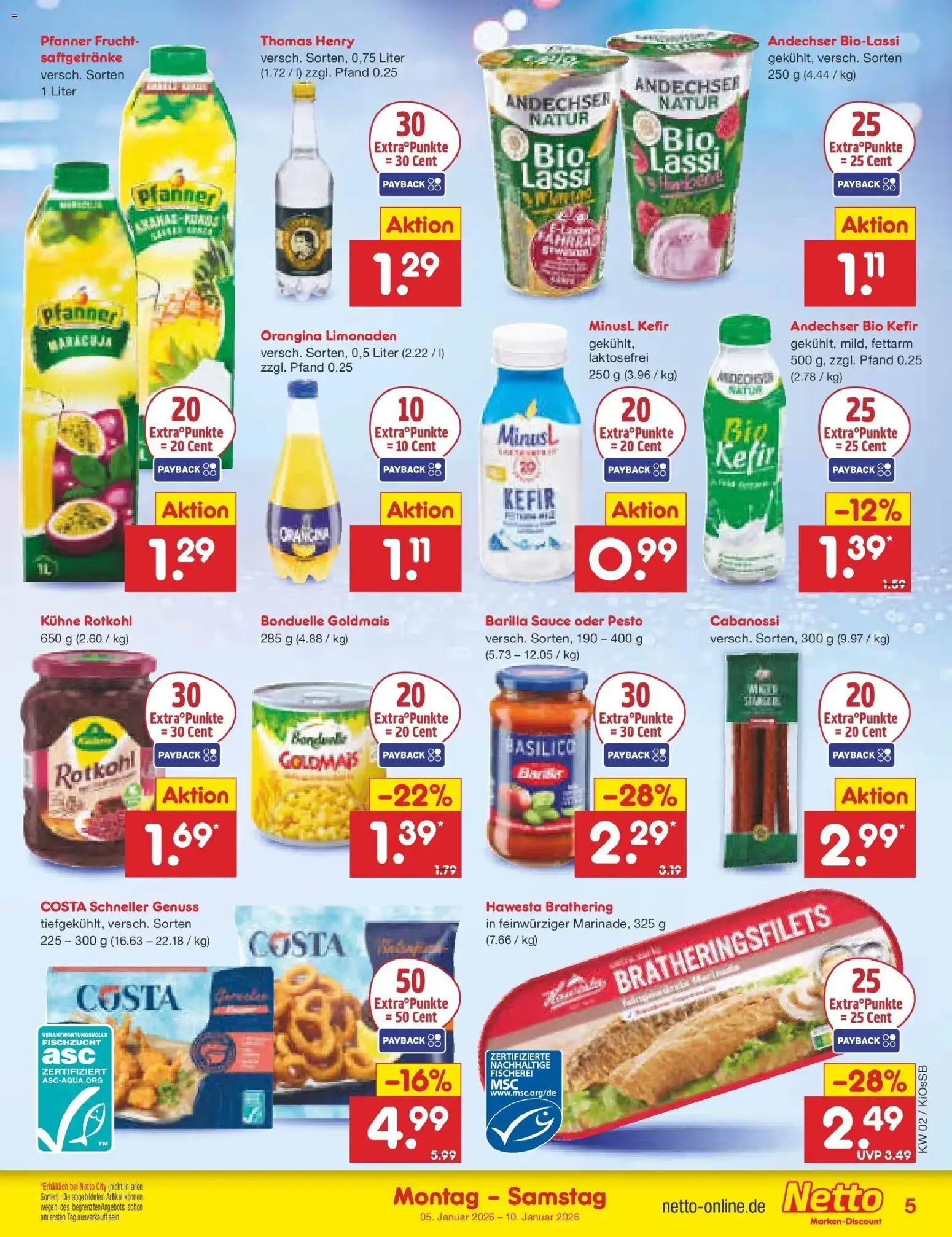 Netto Marken-Discount - Netto: Wochenangebote – gültig ab 04.01.2026 | Seite: 5 | Produkte: Kefir, Rotkohl, Barilla