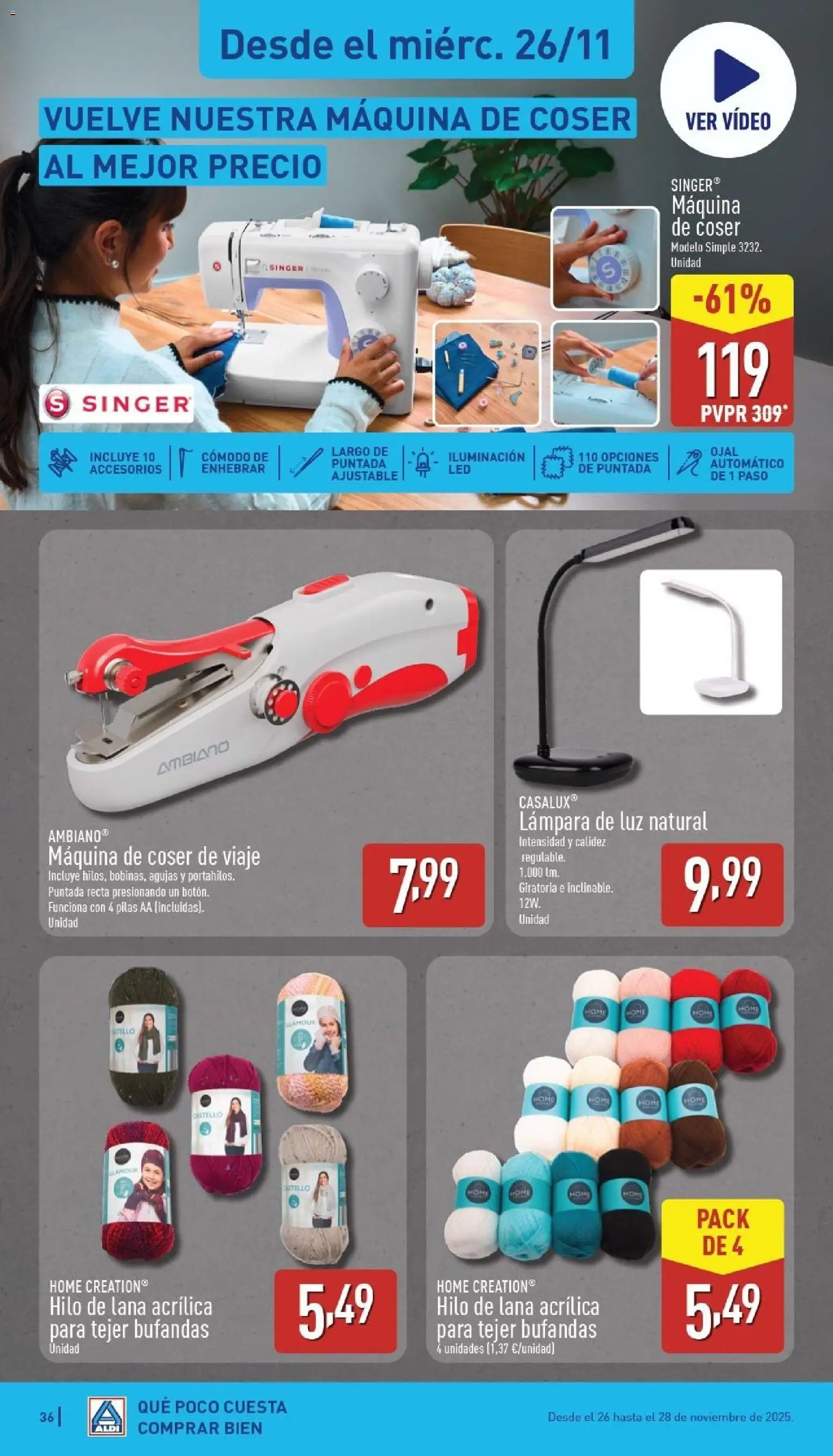 Aldi folleto Baleares │ válido desde el 24.11.2025 | Página: 36 | Productos: Κοσμήματα, Video, Galette de chaise, Lámpara