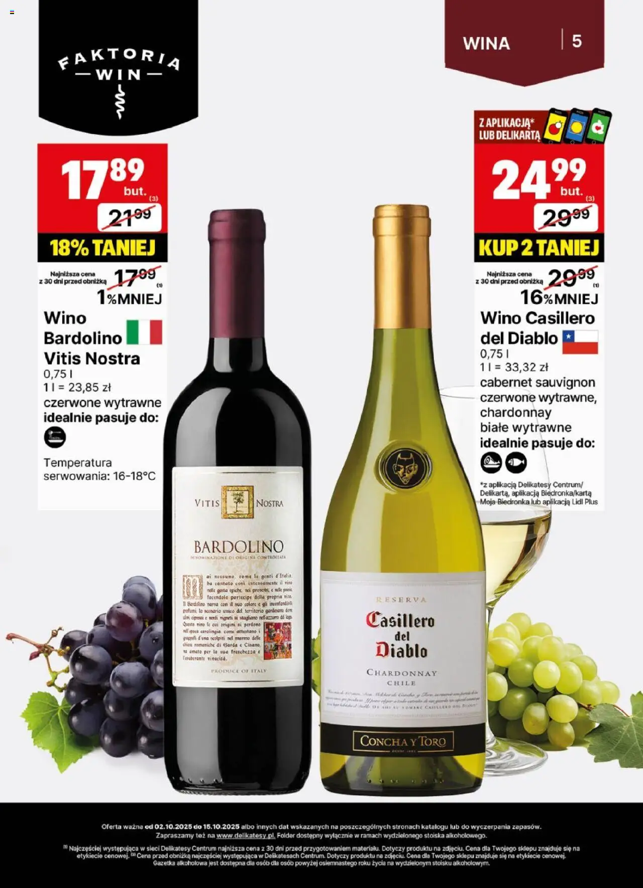 Delikatesy Centrum Gazetka - DeliBarek od 02.10.2025 | Strona: 5 | Produkty: Chardonnay, Delikatesy, Wino