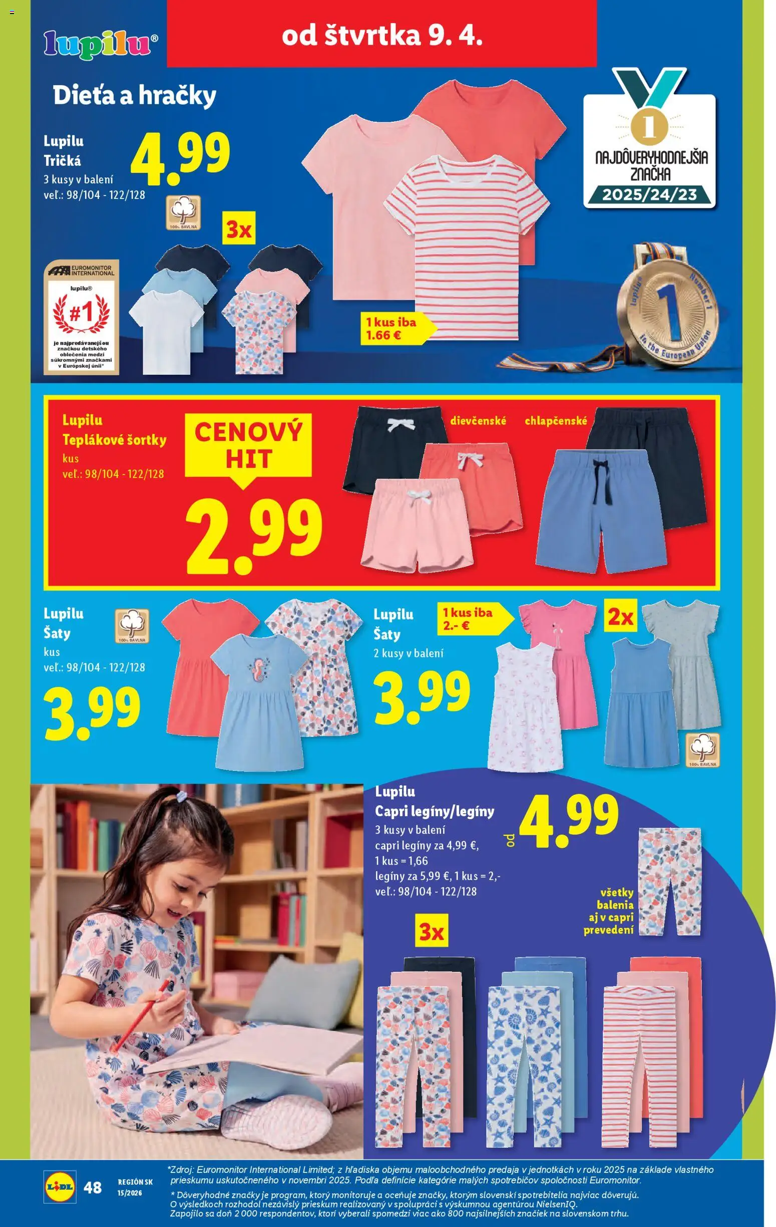 Nové Lidl akcie – leták je platný od 06.04.2026 | Strana: 76 | Produkty: Šaty, Legíny, Hračky