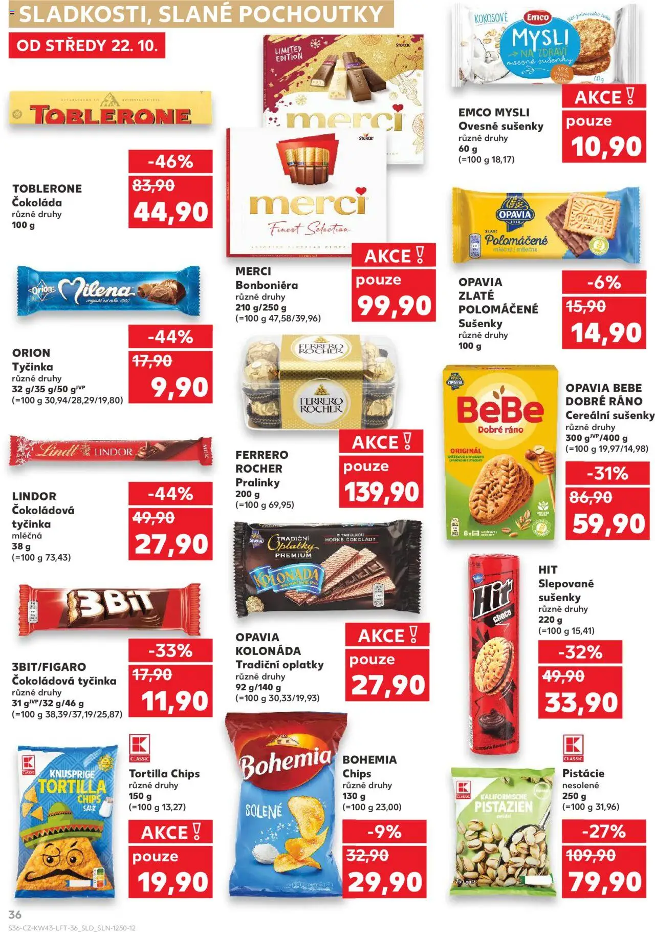 Kaufland leták - Chomutov od 22.10.2025 | Strana: 36 | Produkty: Lindor, Tortilla chips, Lindt, Bebe