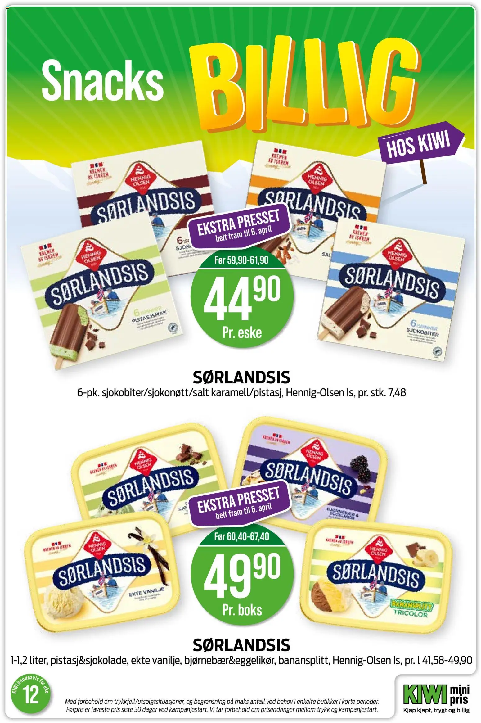 {H1} | Side: 9 | Produkter: Snacks, Iskrem, Napolitane, Mikrovalovka