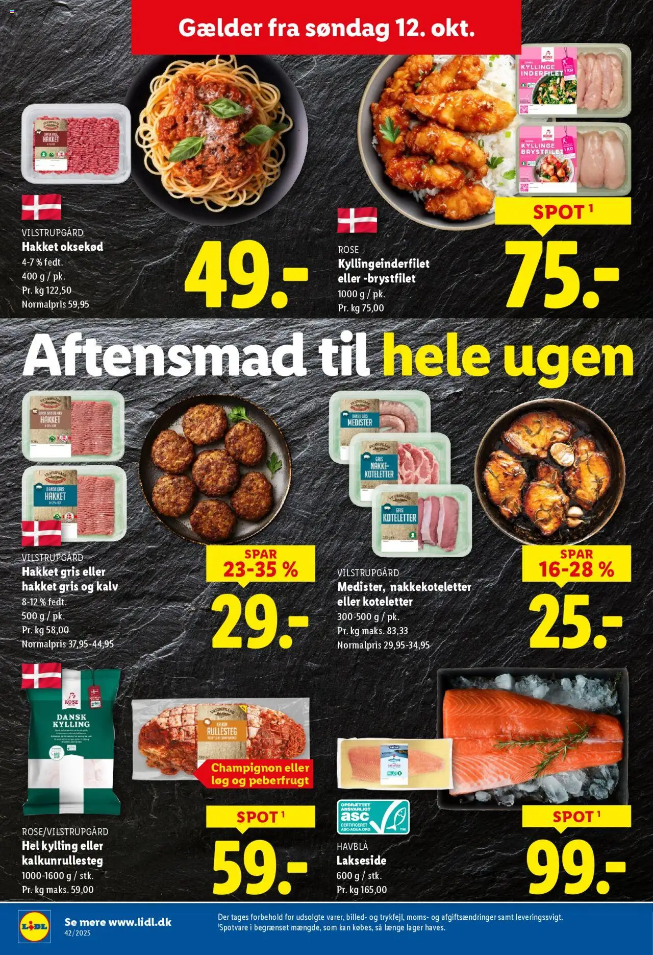 Lidl tilbudsavis – gyldig fra 12.10.2025 | Side: 3 | Produkter: Champignon, Koteletter, Løg, Søm