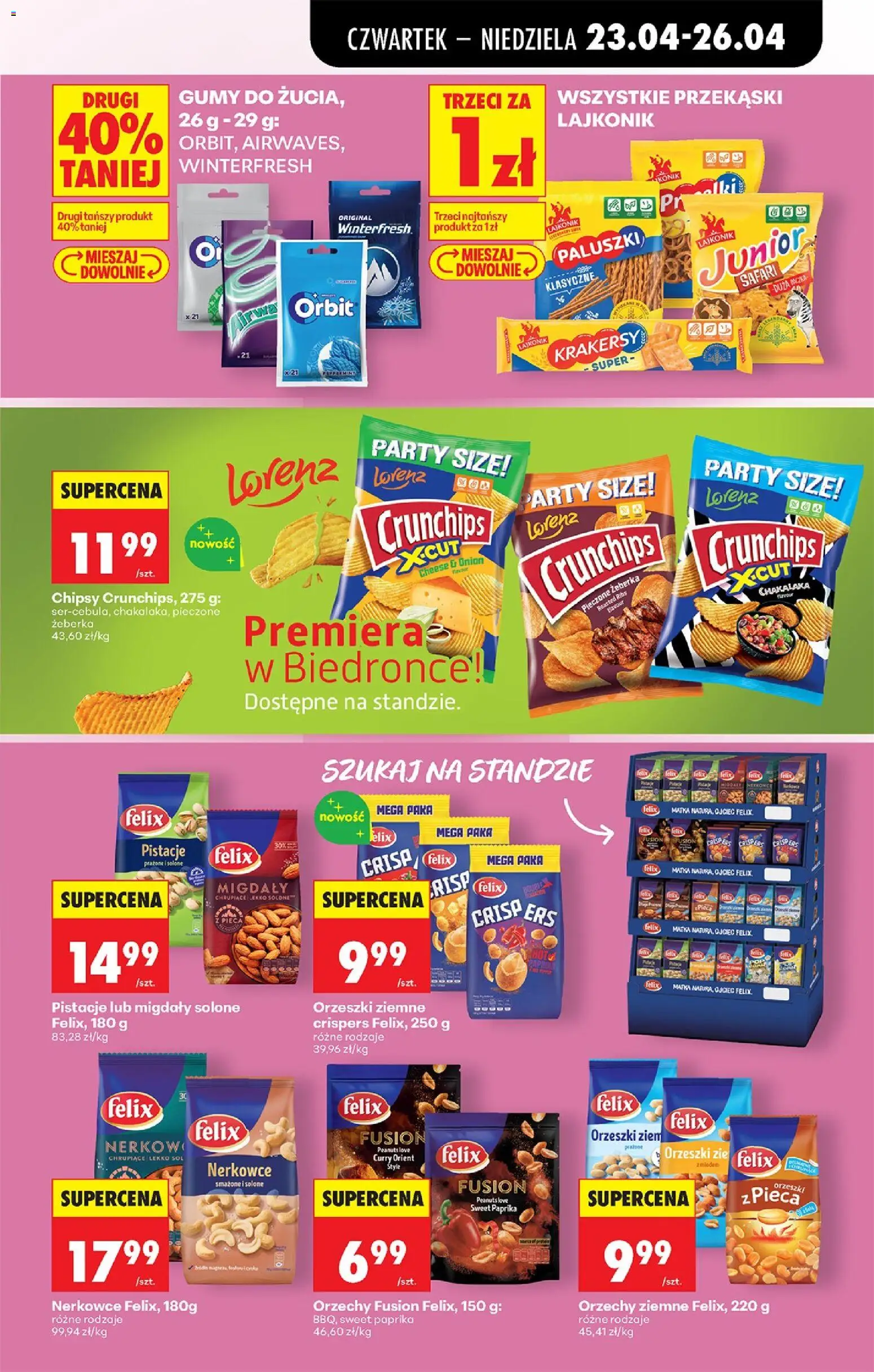 Biedronka gazetka od czwartku od 23.04.2026 | Strona: 69 | Produkty: Chipsy, Gumy, Paluszki, Orzechy