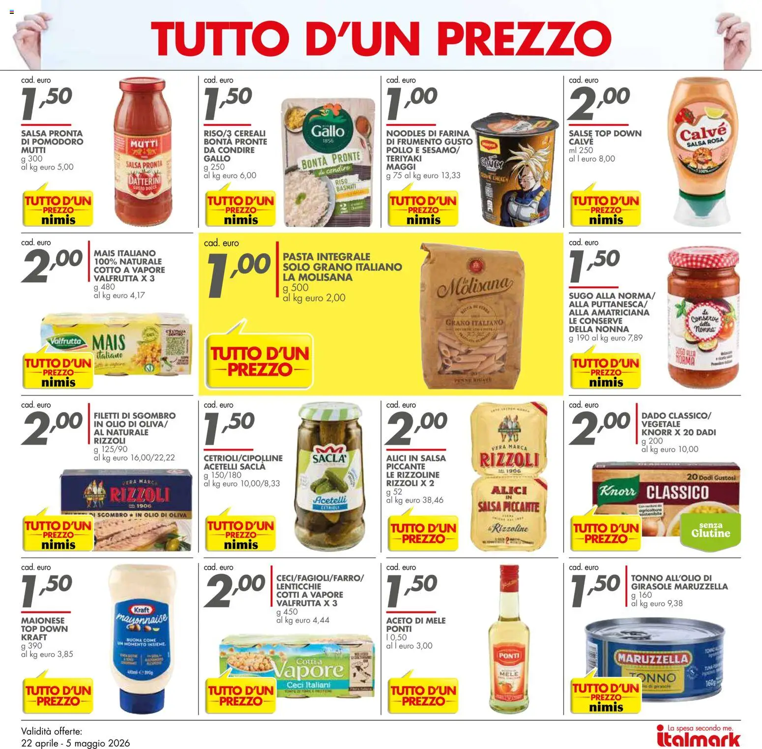 Volantino Italmark del 22.04.2026 | Pagina: 4 | Prodotti: Pollo, Riso, Pomodoro, Alici