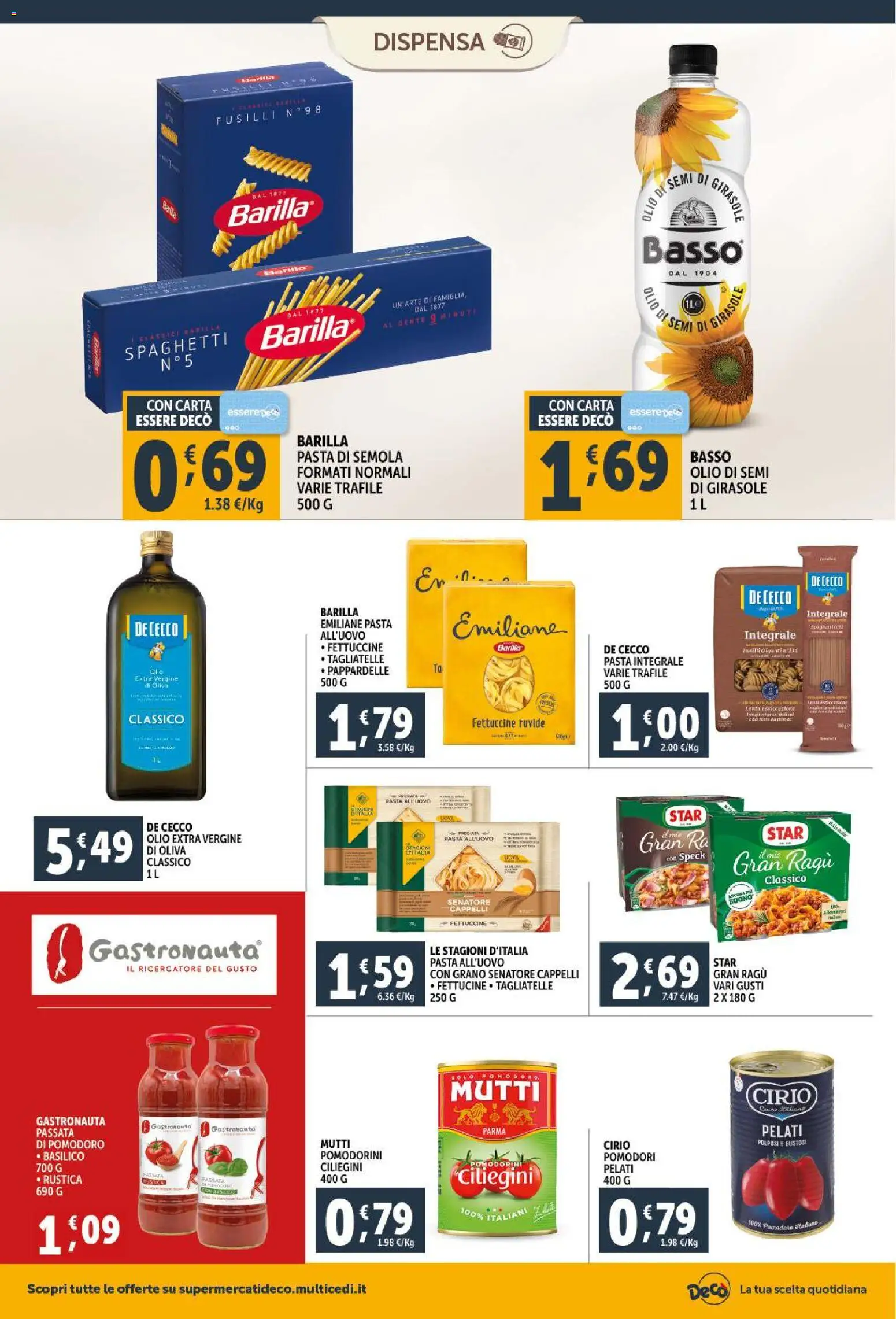 Volantino Decò del 20.01.2026 | Pagina: 14 | Prodotti: Tagliatelle, Pasta, Basilico, Olio extra vergine