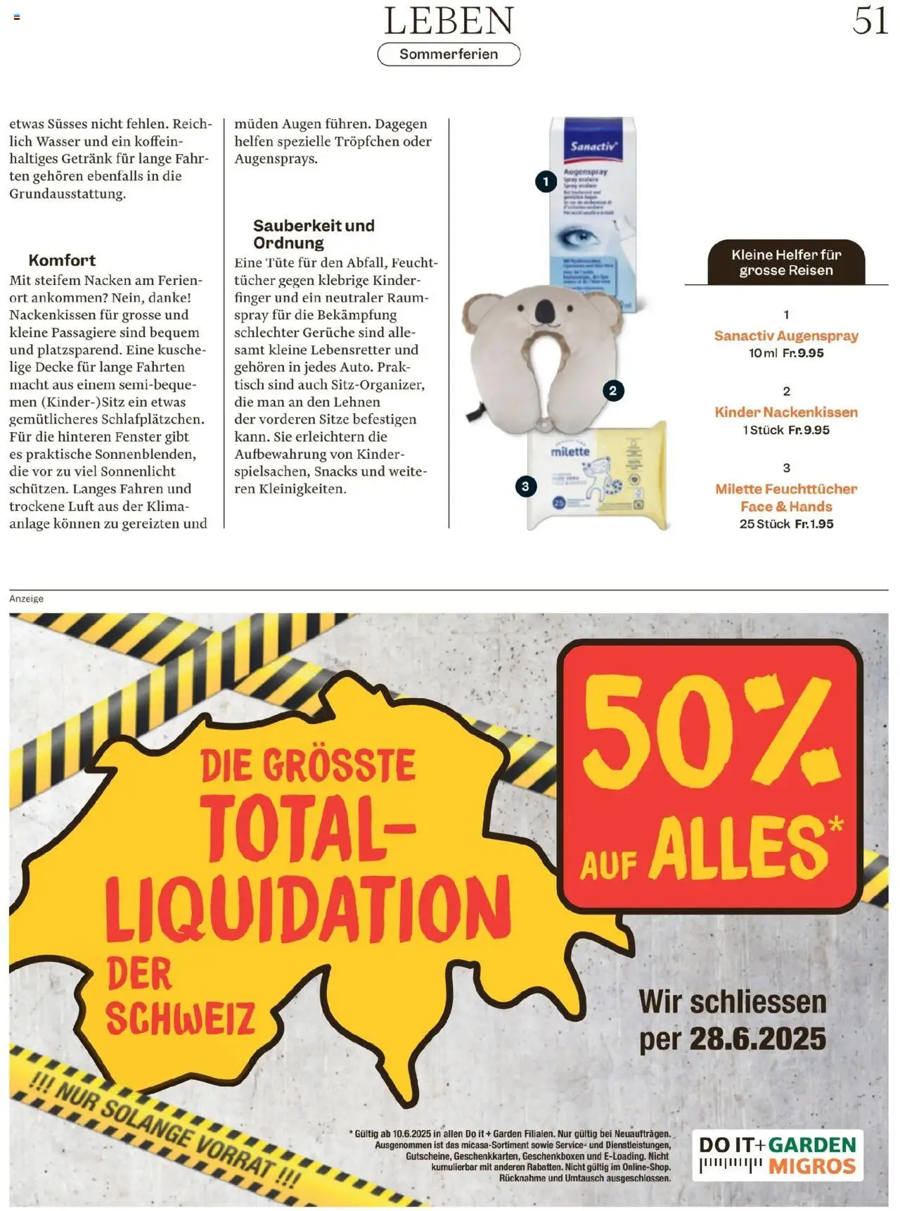 Migros Magazin ab 16.06.2025 | Seite: 51 | Produkte: Tisch, Decke, Wasser