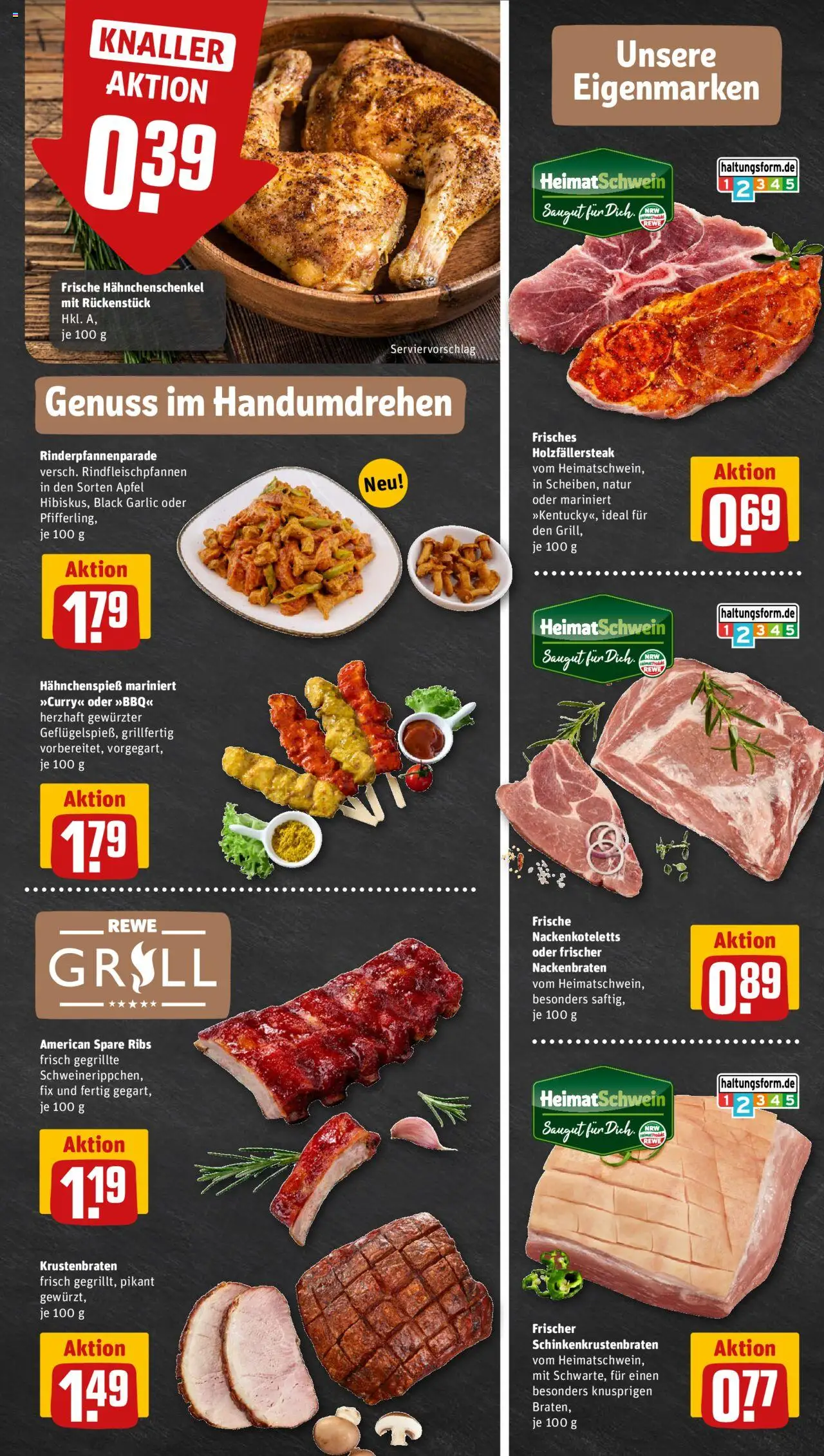 Rewe ihr Kaufpark Prospekt 	 – gültig ab 20.10.2025 | Seite: 9 | Produkte: Hahnchenschenkel, Spare ribs, Äpfel, Krustenbraten