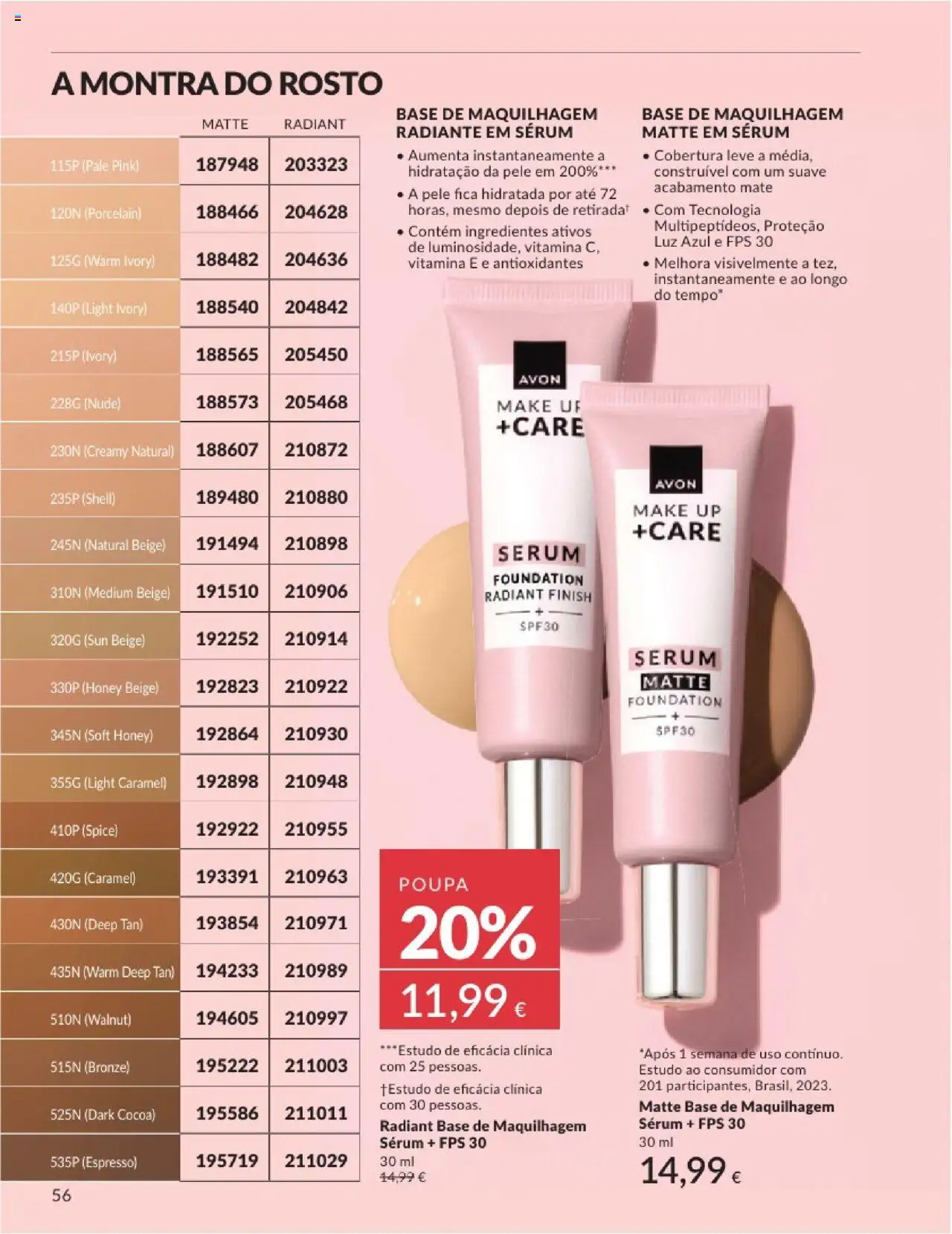Catálogo Avon Campanha 8 │ válido de 01.08.2025 | Página: 56 | Produtos: Maquilhagem, Base, Sérum