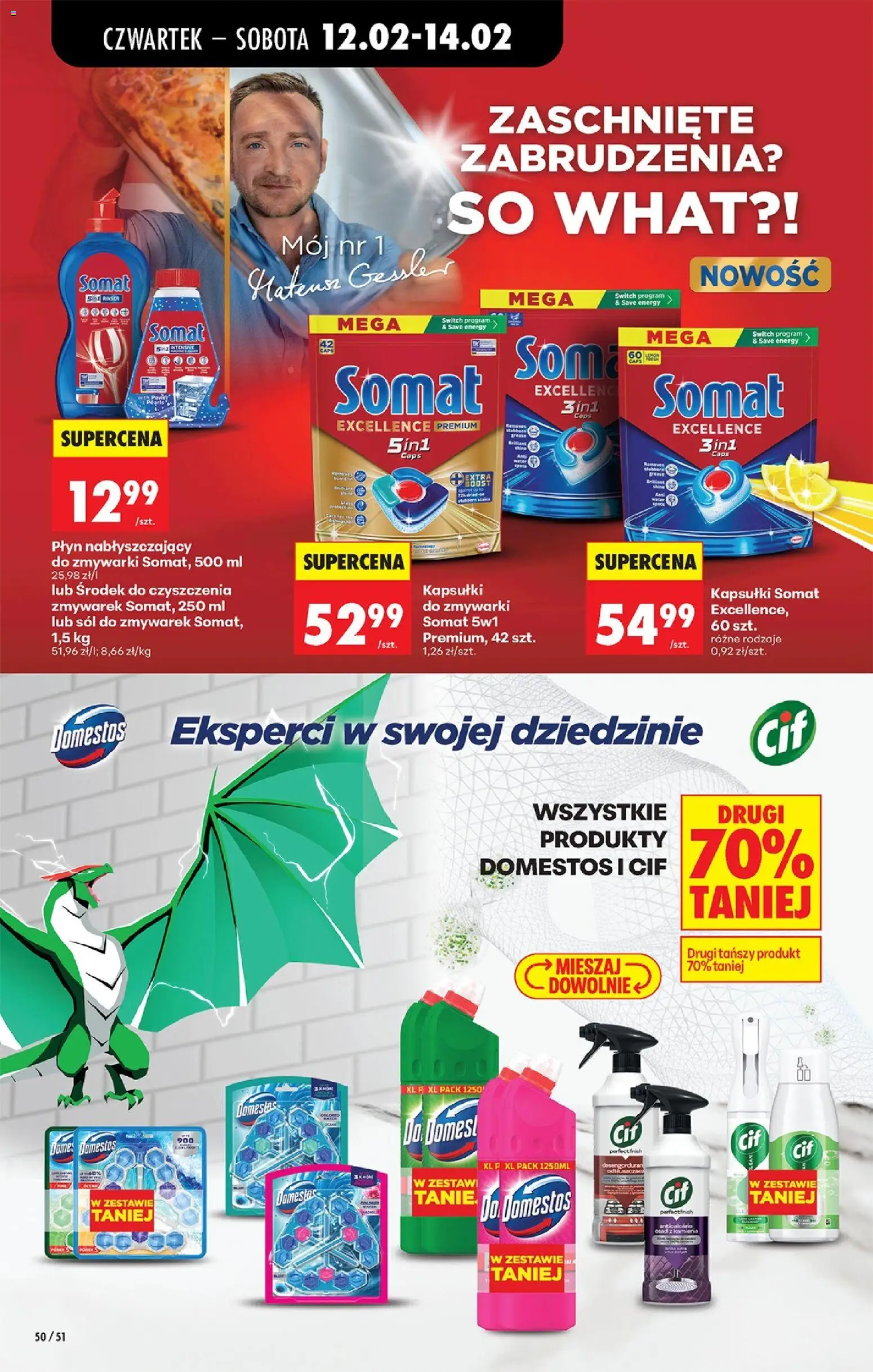 Biedronka gazetka - Oferta w tym tygodniu od 12.02.2026 | Strona: 68 | Produkty: Sól do zmywarek, Domestos, Płyn nabłyszczający do zmywarki, Sól