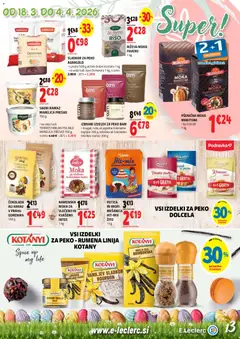 E.leclerc katalog akcije – veljaven od 18.03.2026 | Stran: 13 | Izdelki: Moka, Namaz, Kakav, Sladkor