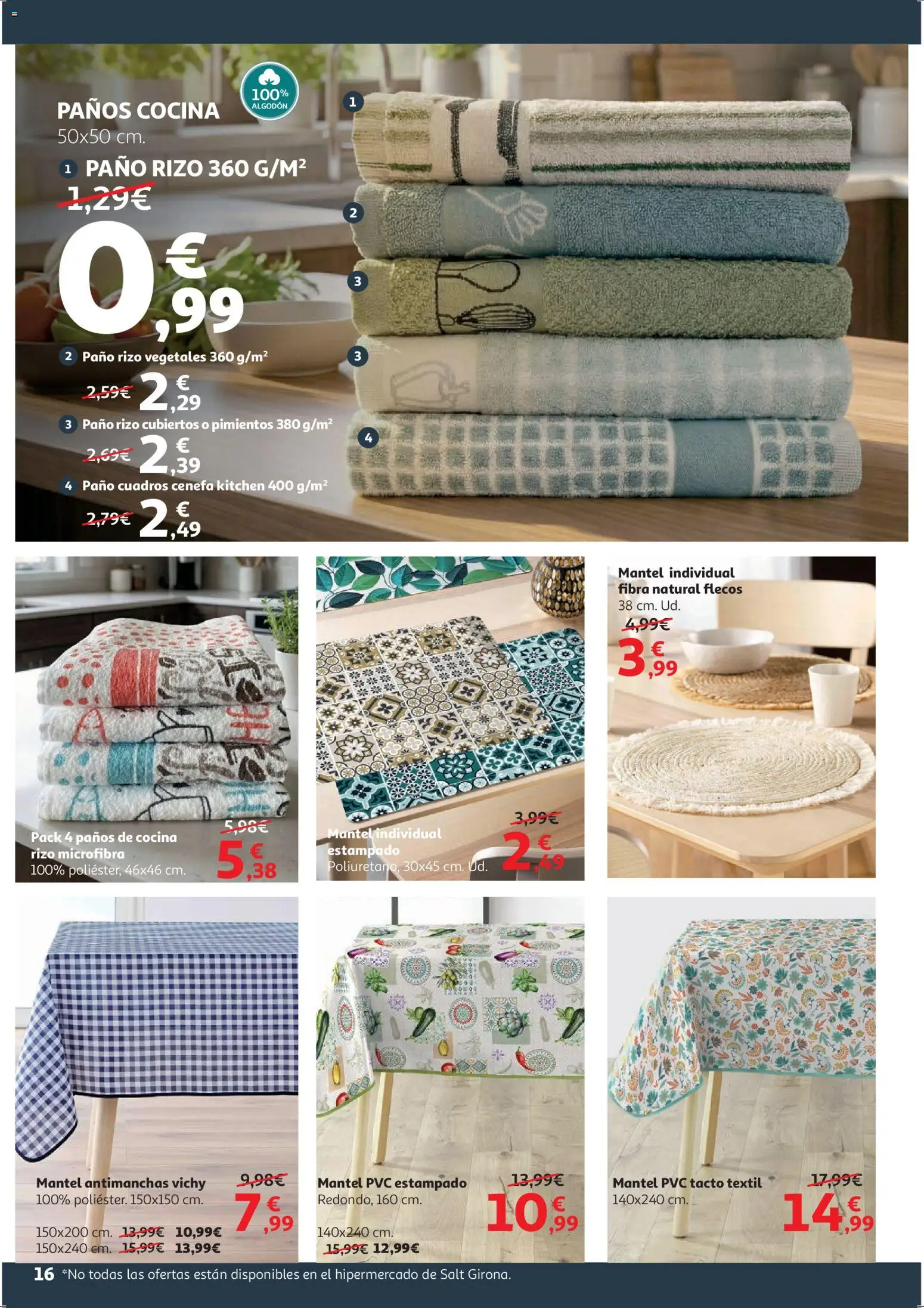 Alcampo - HP Blanco │ válido desde el 09.01.2026 | Página: 16 | Productos: Mantel, Cocina