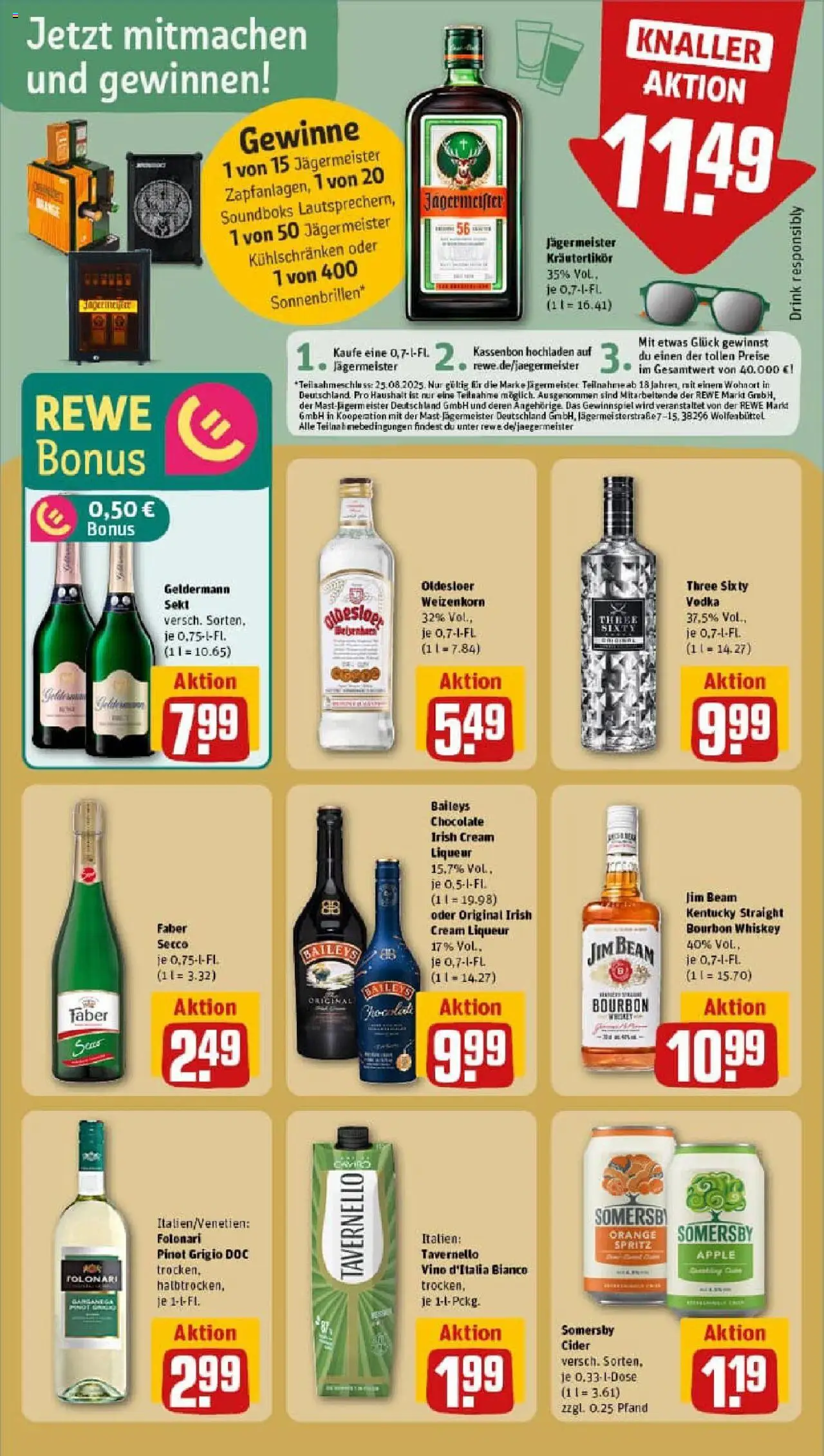 Rewe prospekt Bad Oldesloe	 - gültig ab dem 11.08.2025 | Seite: 19 | Produkte: Sekt, Oldesloer, Jägermeister, Baileys