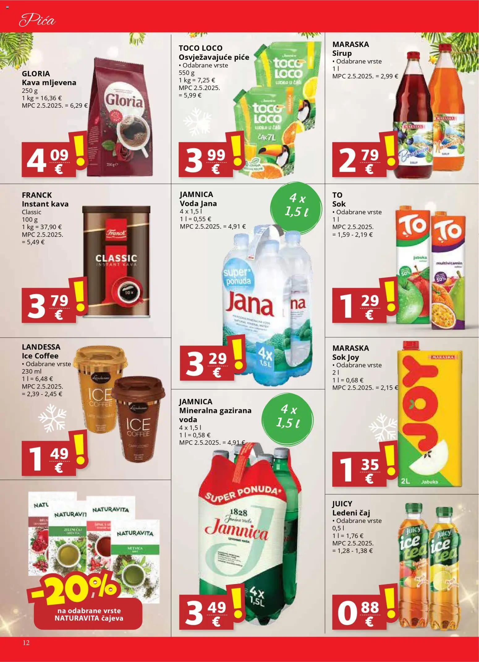 Djelo katalog | vrijedi od 17.12.2025 | Stranica: 12 | Proizvodi: Kava, Ledeni čaj, Jamnica, Sirup