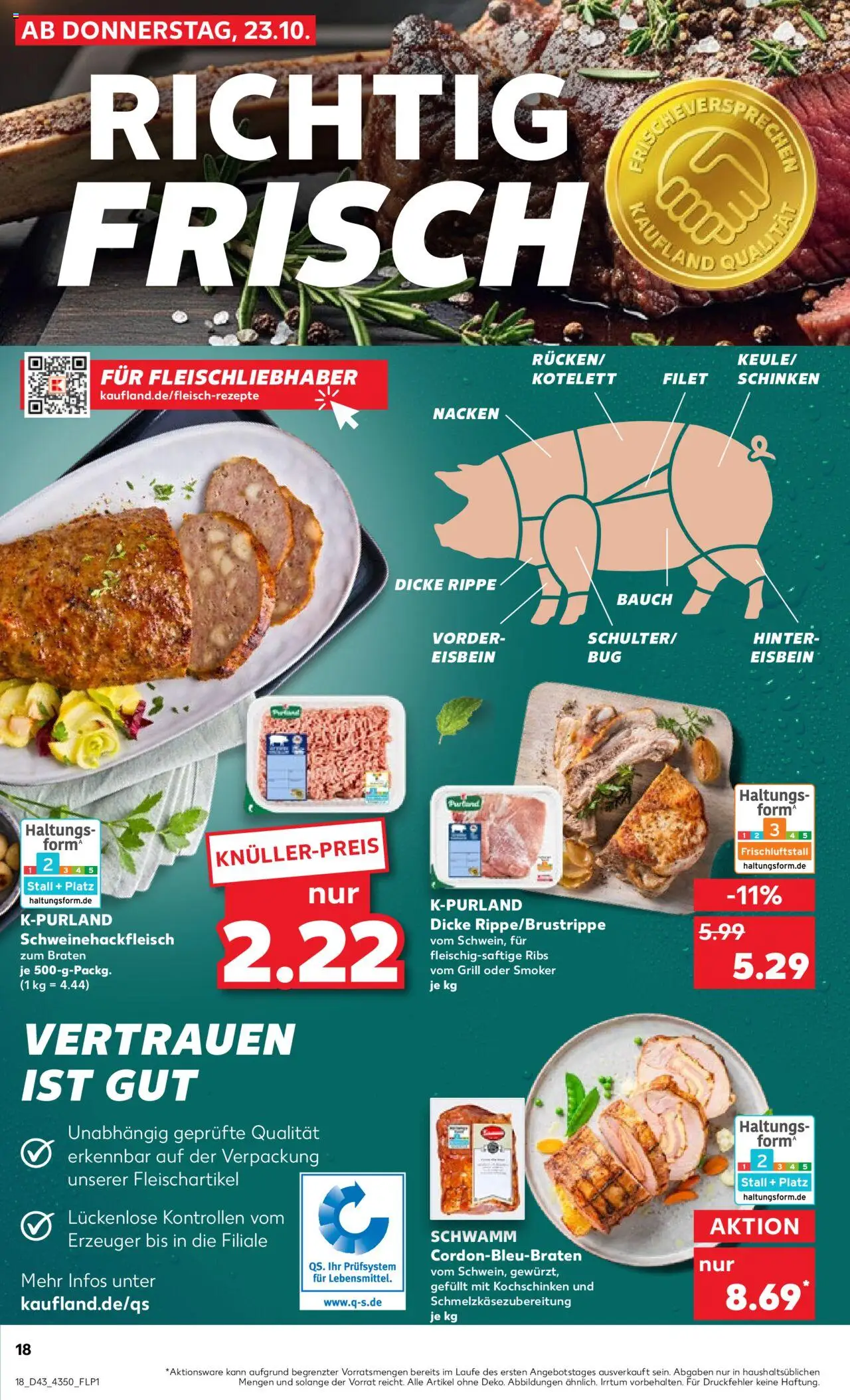 Kaufland prospekt Potsdam	 – gültig ab 23.10.2025 | Seite: 18 | Produkte: Grill, Schinken