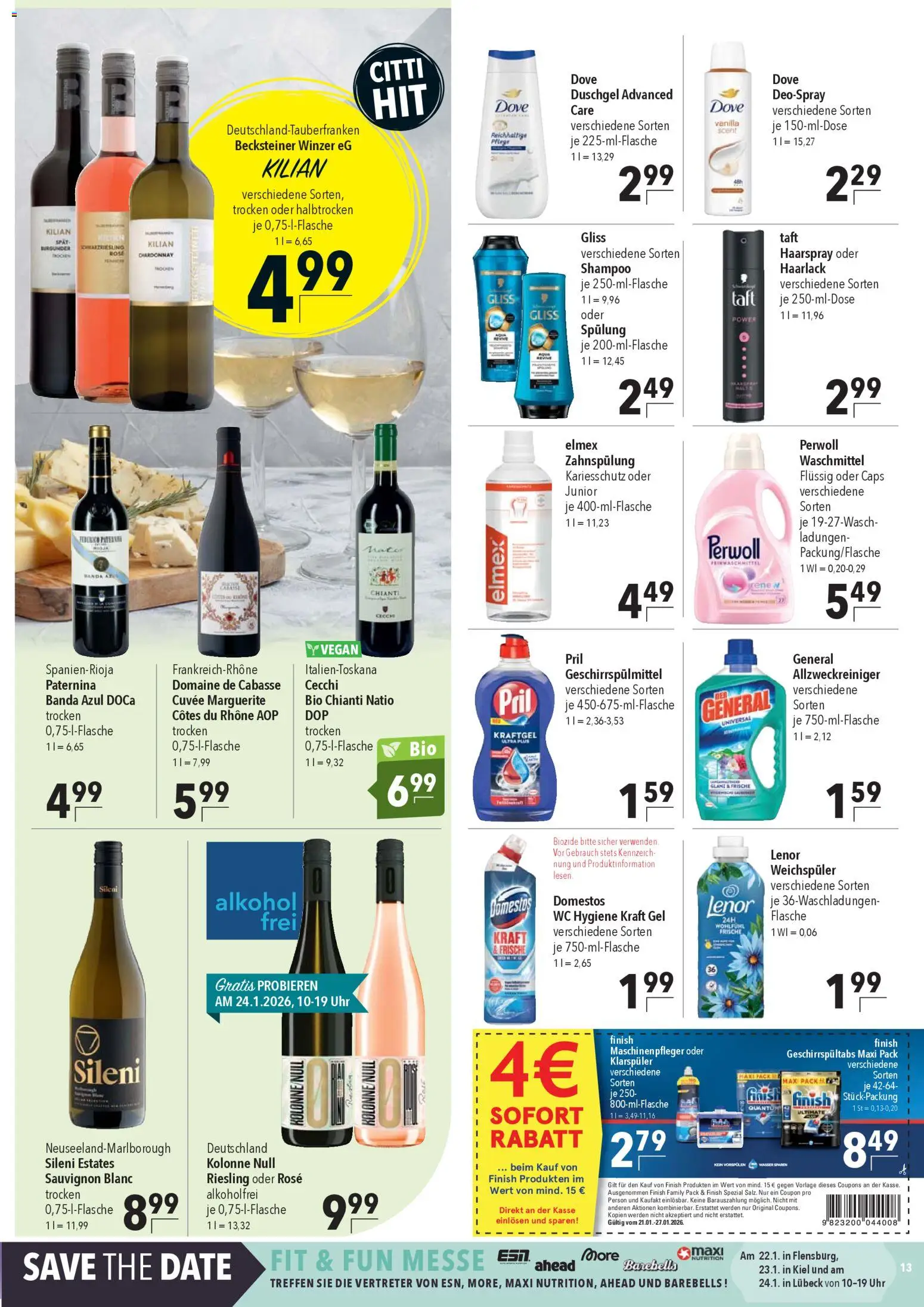 CITTI Markt Prospekt 	 – gültig ab 21.01.2026 | Seite: 13 | Produkte: Lenor, Spülung, Duschgel, Wasser