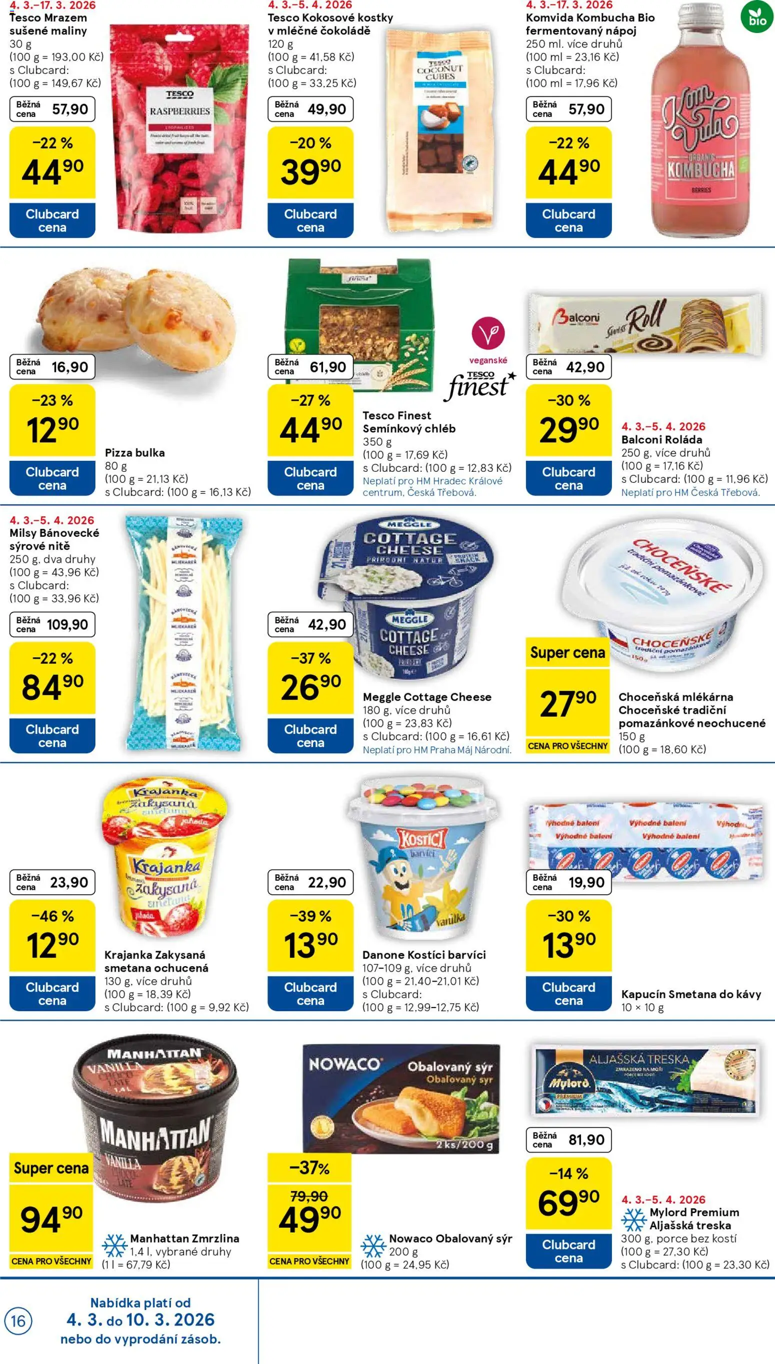 Tesco leták - Hypermarket od 04.03.2026 | Strana: 16 | Produkty: Zmrzlina, Zmrzlina Manhattan, Manhattan, Milk chocolate