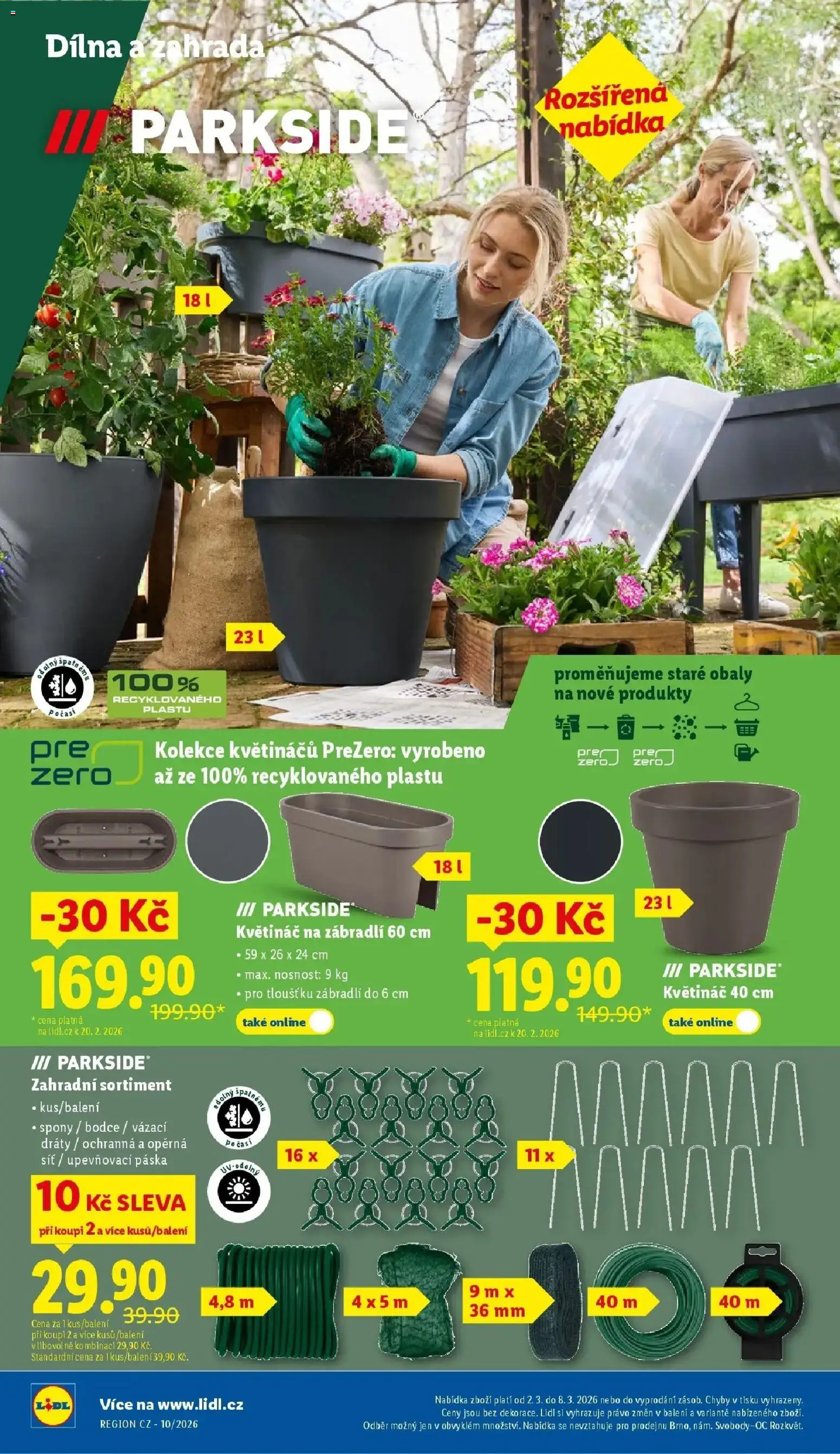 Lidl aktuální leták od 02.03.2026 | Strana: 40 | Produkty: Parkside, Síť, Zábradlí, Květináč