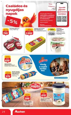 Auchan akciós ujság - amely érvényes a következő dátumtól: 04.09.2025 | Oldal: 24 | Termékek: Tomlos sajt, Krémsajt, Edami sajt, Sajt