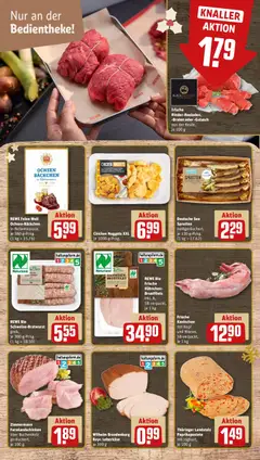 Irische Rinder-Rouladen, -Braten oder -Gulasch, aus der Keule, je 100 g ab 24.11.2025 gültig | Seite: 10 | Produkte: Hahnchen, Kaninchen, Bratwurst, Leberkase