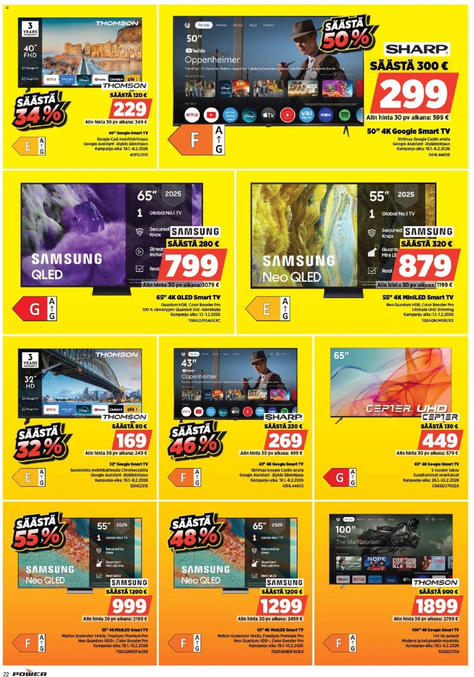Power tarjoukset – voimassa 26.01.2026 alkaen | Sivu: 25 | Tuotteet: TV, Video