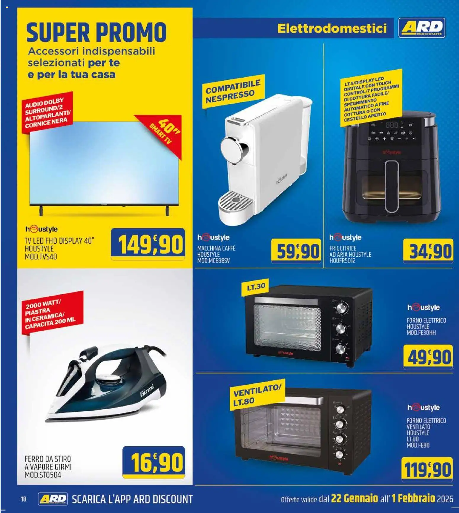 Volantino ARD Discount del 20.01.2026 | Pagina: 18 | Prodotti: Tè, smart TV, Audio, Ferro da stiro
