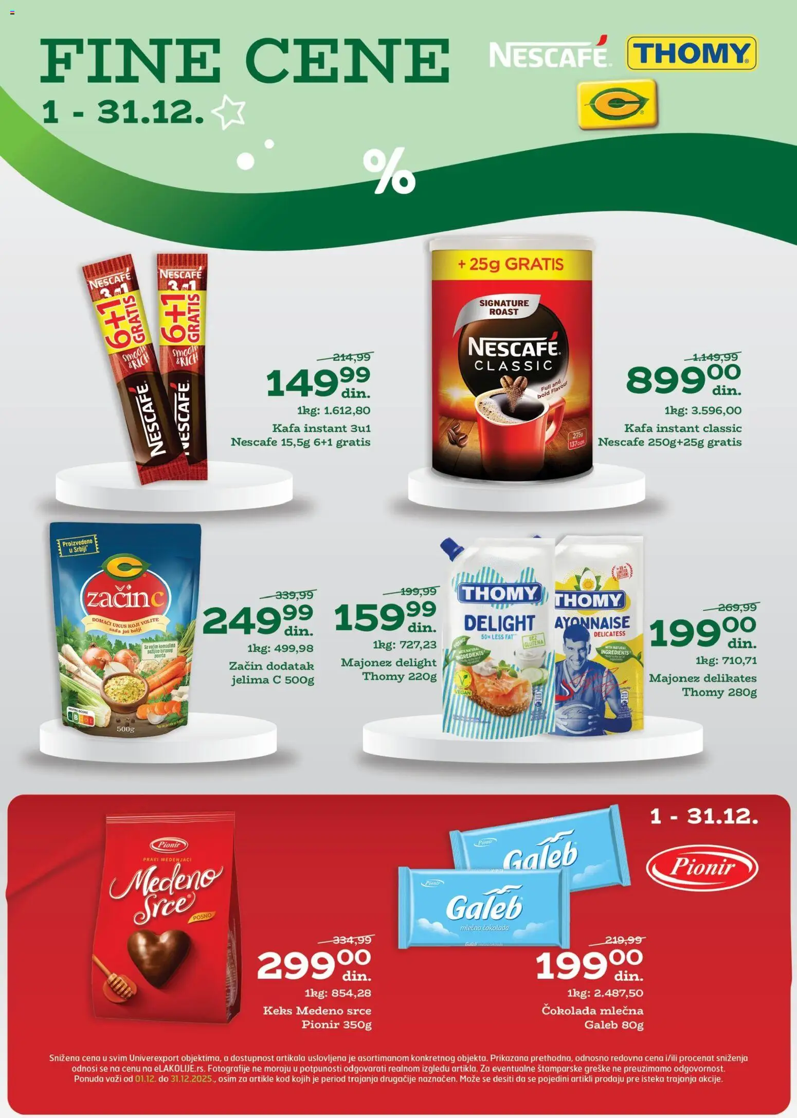 Univerexport katalog - važi od 22.12.2025 | Strana: 17 | Proizvode: Keks, Medenjaci, Čokolada, Nescafé