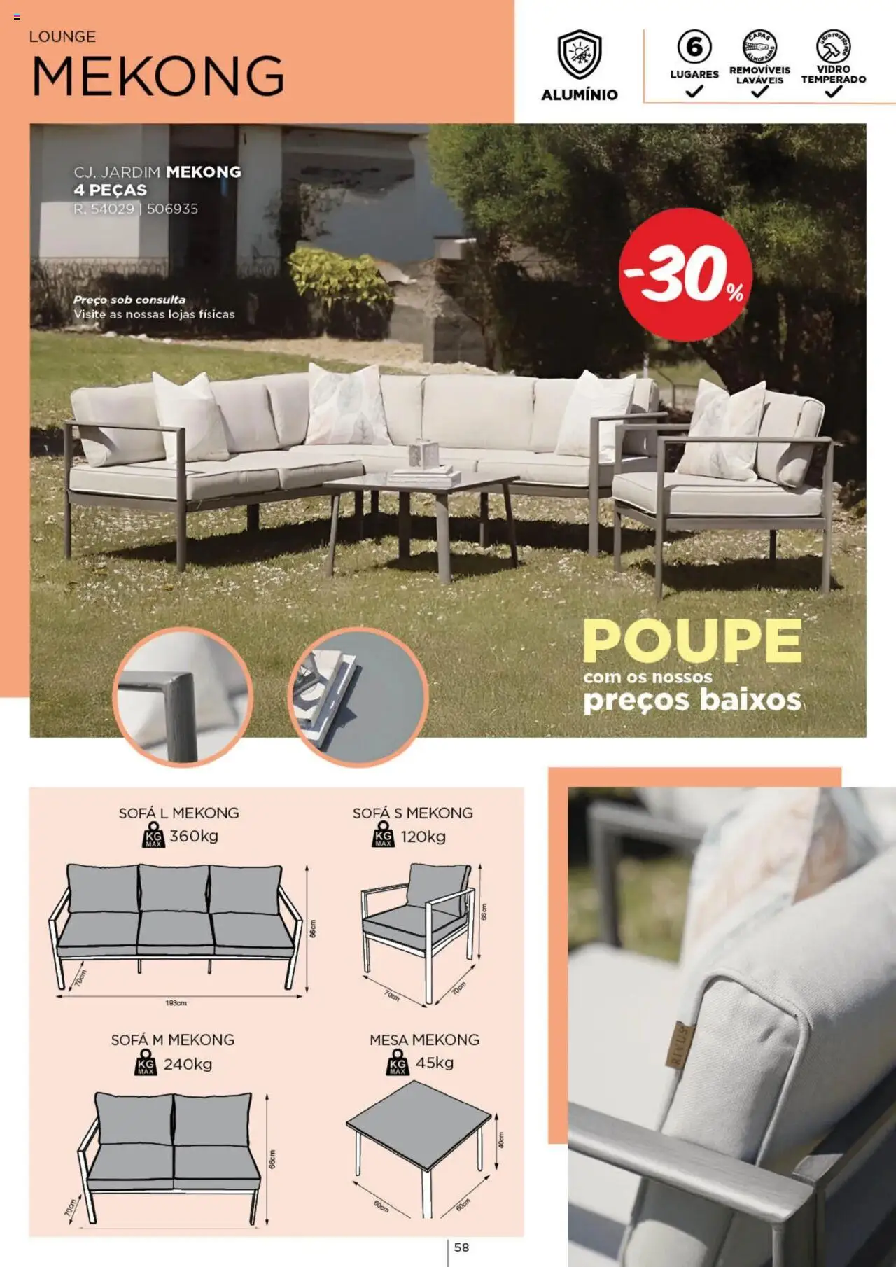 Espaço Casa - Catálogo  Ec Ar Livre  2025 │ válido de 04.03.2025 | Página: 58 | Produtos: Sofá, Mesa