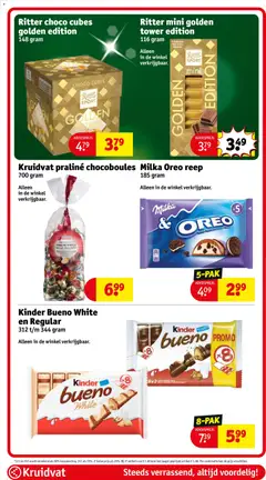Milka Oreo reep, Milka Oreo reep 185 gram. Alleen in de winkel verkrijgbaar. - Voorbeeld van een folder van Kruidvat, geldig van 09.12.2025 | Pagina: 67 | Producten: Kan, Oreo, Kinder