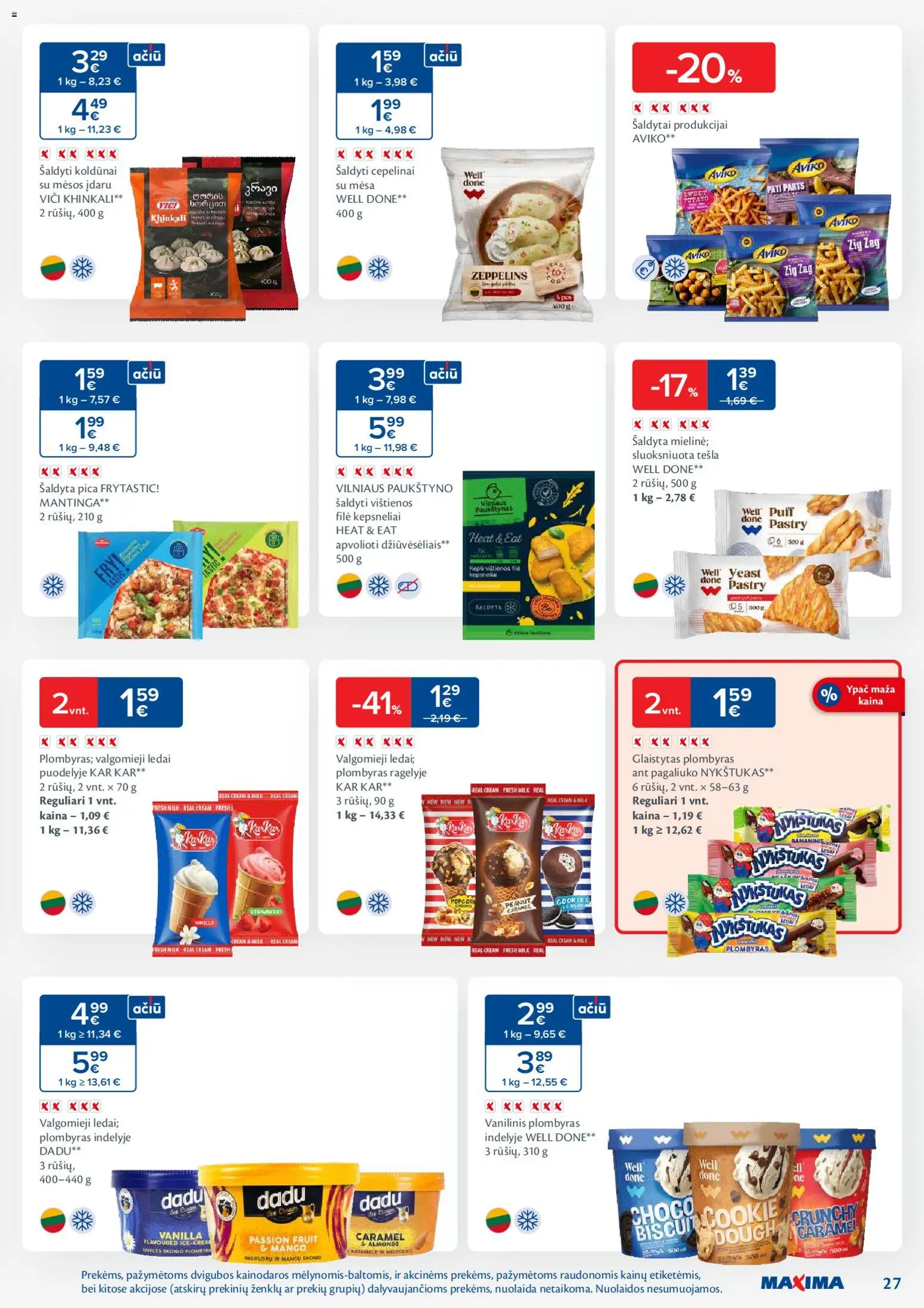 MAXIMA akcijos nuo 03.02.2026 | Puslapis: 27 | Prekių: Vištienos, Plombyras, Pica, Valgomieji ledai