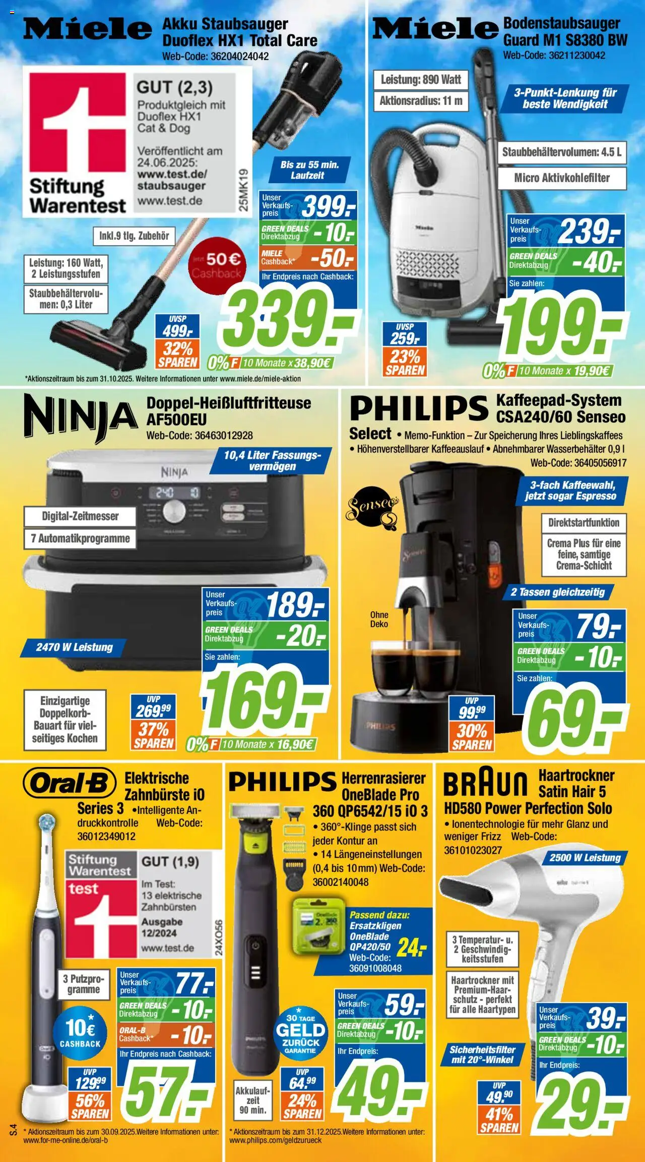 Expert Prospekt Grean Deals - gültig ab dem 01.08.2025 | Seite: 4 | Produkte: Philips, Staubsauger, Haartrockner, Zahnbürste