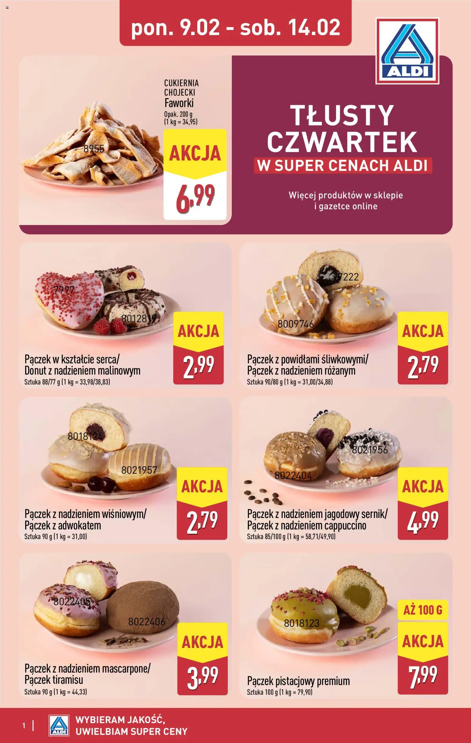 Aldi Gazetka - Tłusty czwartek od 09.02.2026 | Strona: 1