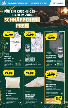 Aldi Aktionen ab 18.12.2025 gültig | Seite: 10 | Produkte: Kissen, Bettwäsche