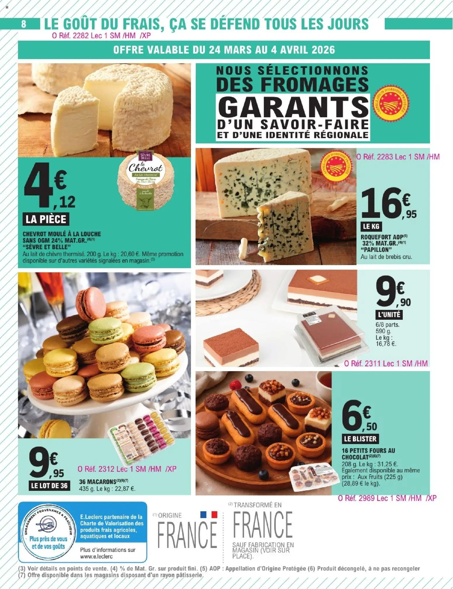 {H1} | Page: 8 | Produits: Macarons, Lait, Chocolat