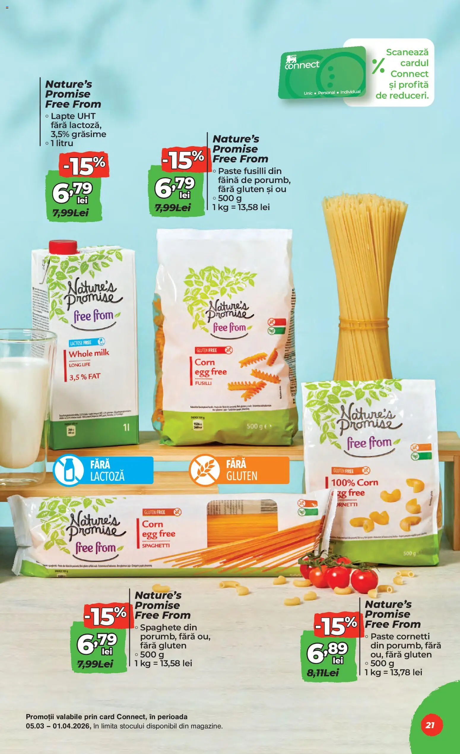 Noul catalog Mega Image – valabil de la 05.03.2026 | Pagină: 21 | Produse: Lapte, Făină, Paste