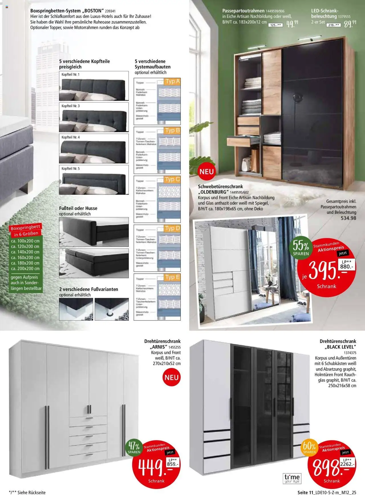 Zurbrüggen - Zurbrüggen: Tierisch günstig – gültig ab 10.10.2025 | Seite: 13 | Produkte: Schwebetürenschrank, Drehtürenschrank, Boxspringbett, Schrank