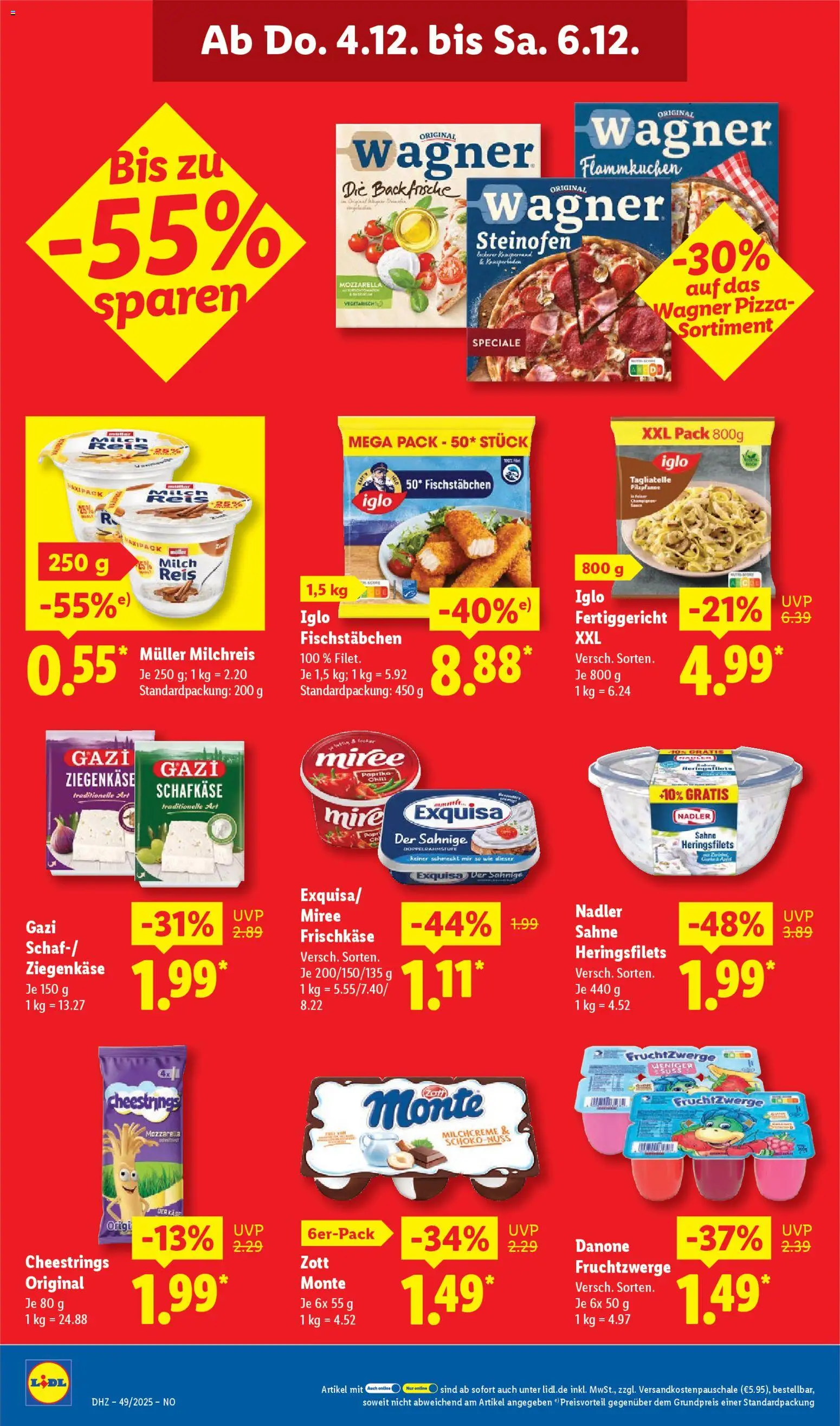 Lidl Prospekt Lüchow – gültig ab 01.12.2025 | Seite: 64 | Produkte: Milch, Iglo, Sahne, Frischkase