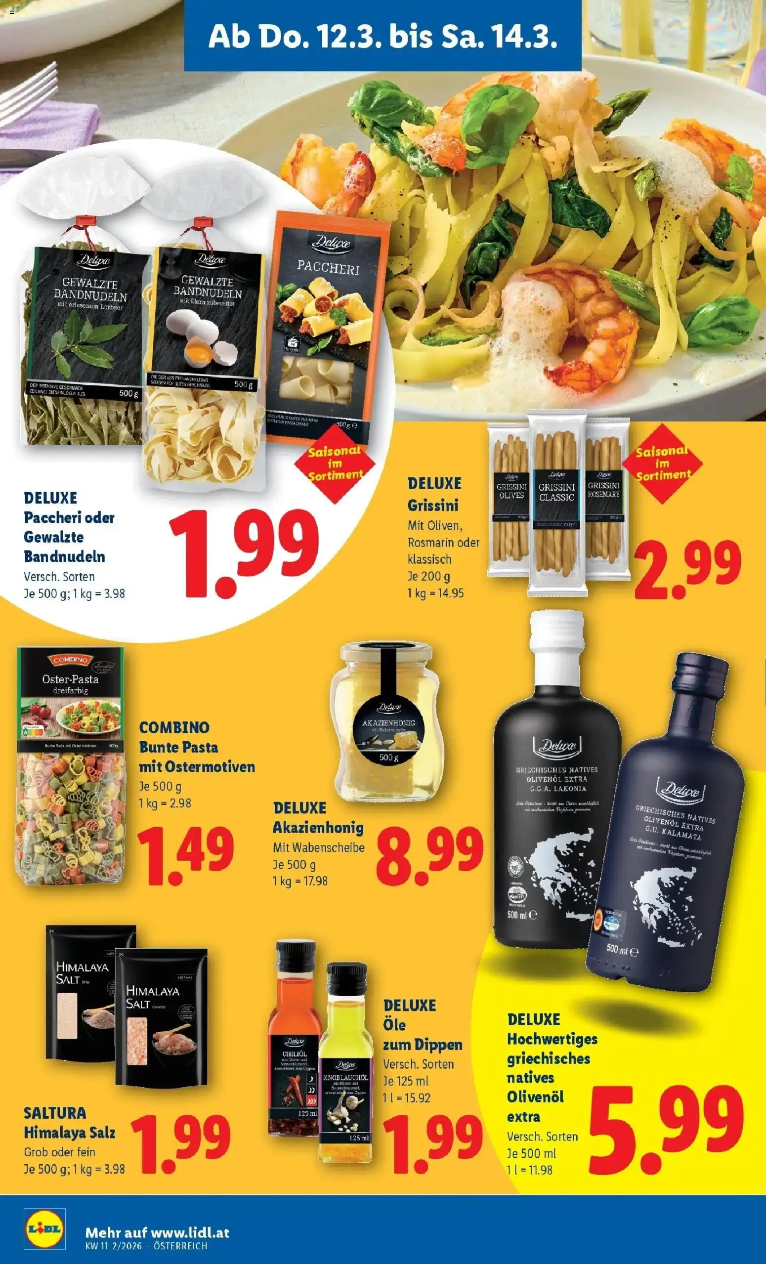 Lidl Flugblatt - Wien, Langenzersdorf, Zwettl gültig ab 12.03.2026 | Seite: 16 | Produkte: Pasta, Salz, Nudeln