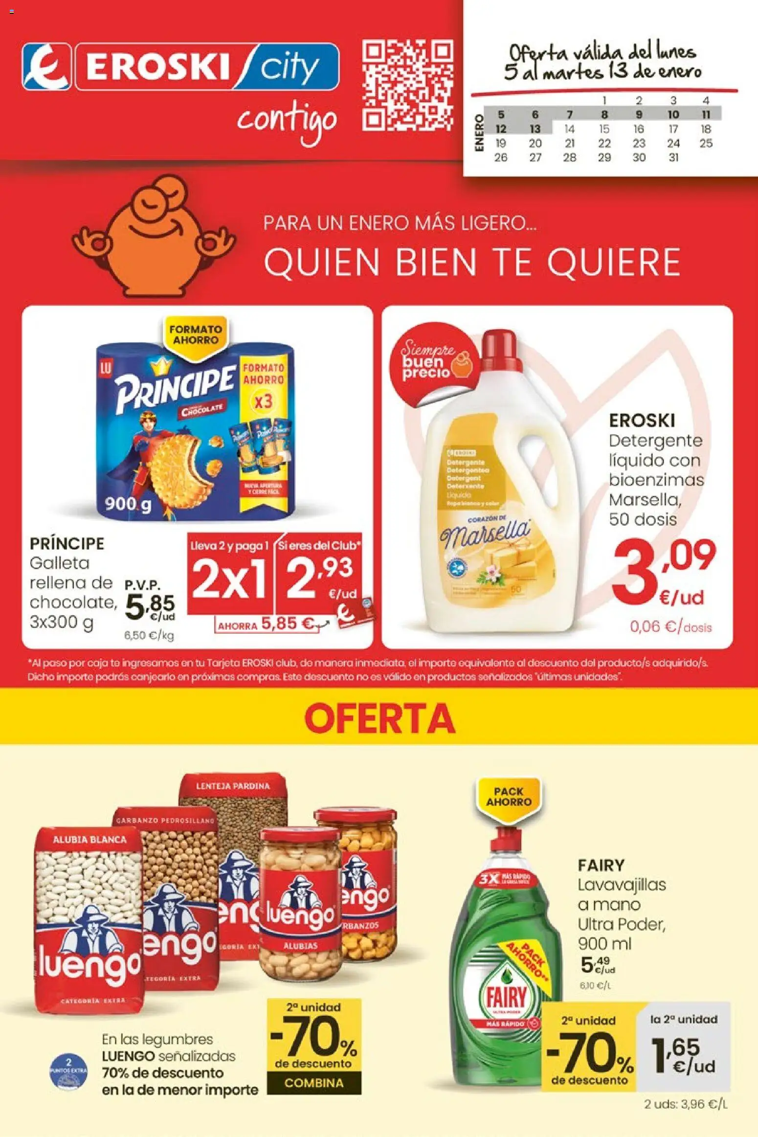 Eroski - Para un enero más ligero │ válido desde el 05.01.2026 | Página: 1 | Productos: Detergente, Chocolate, Té, Caja