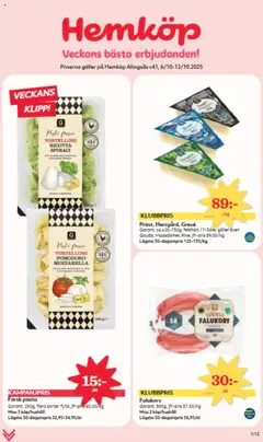 Hemköp - erbjudanden - Förhandsvisning av reklamblad från butik Hemköp aktuell från 06.10.2025