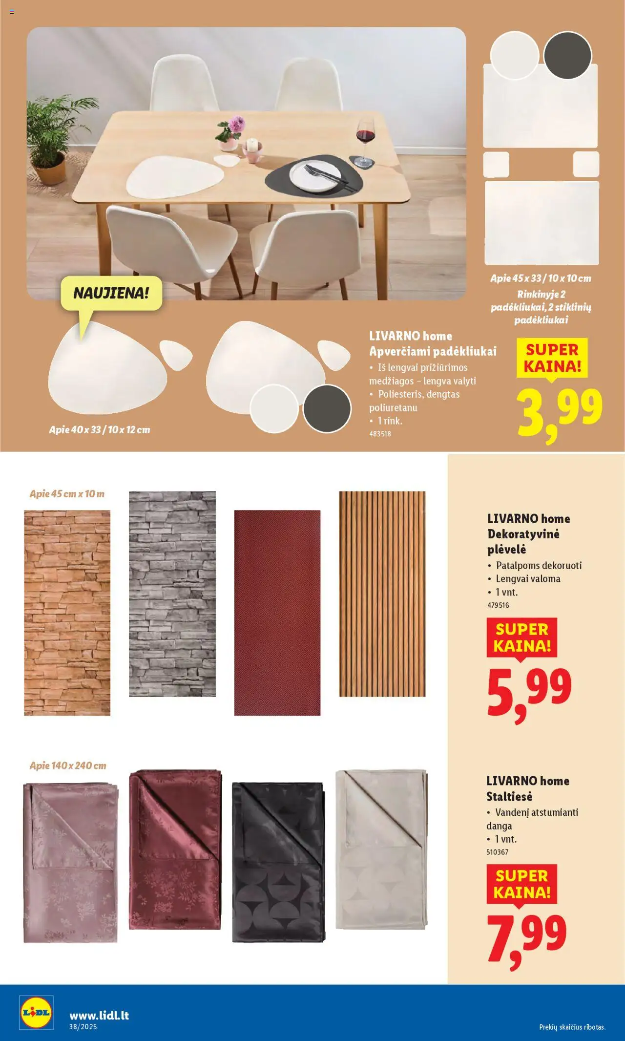 LIDL akcijos nuo 15.09.2025 | Puslapis: 28 | Prekių: Staltiesė