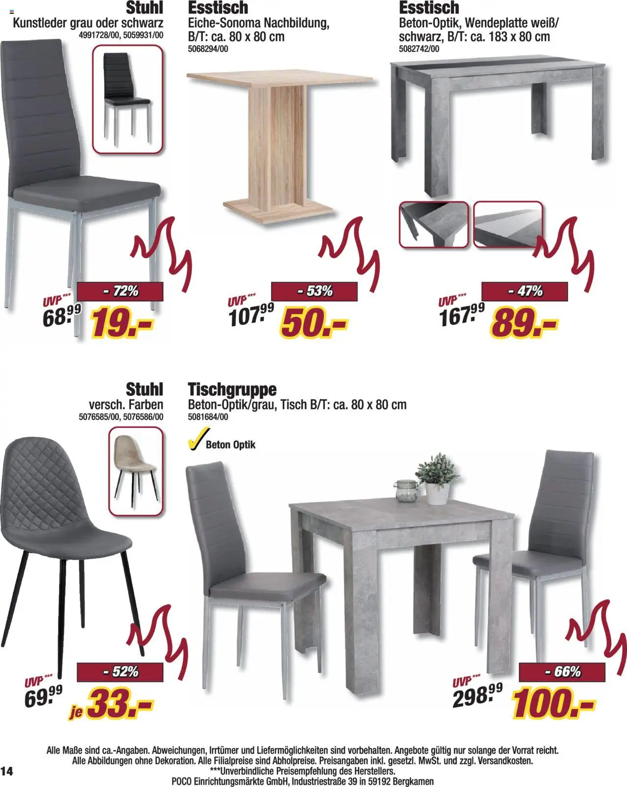 Poco Hot Deals - gültig ab dem 26.07.2025 | Seite: 14 | Produkte: Esstisch, Tisch, Stuhl