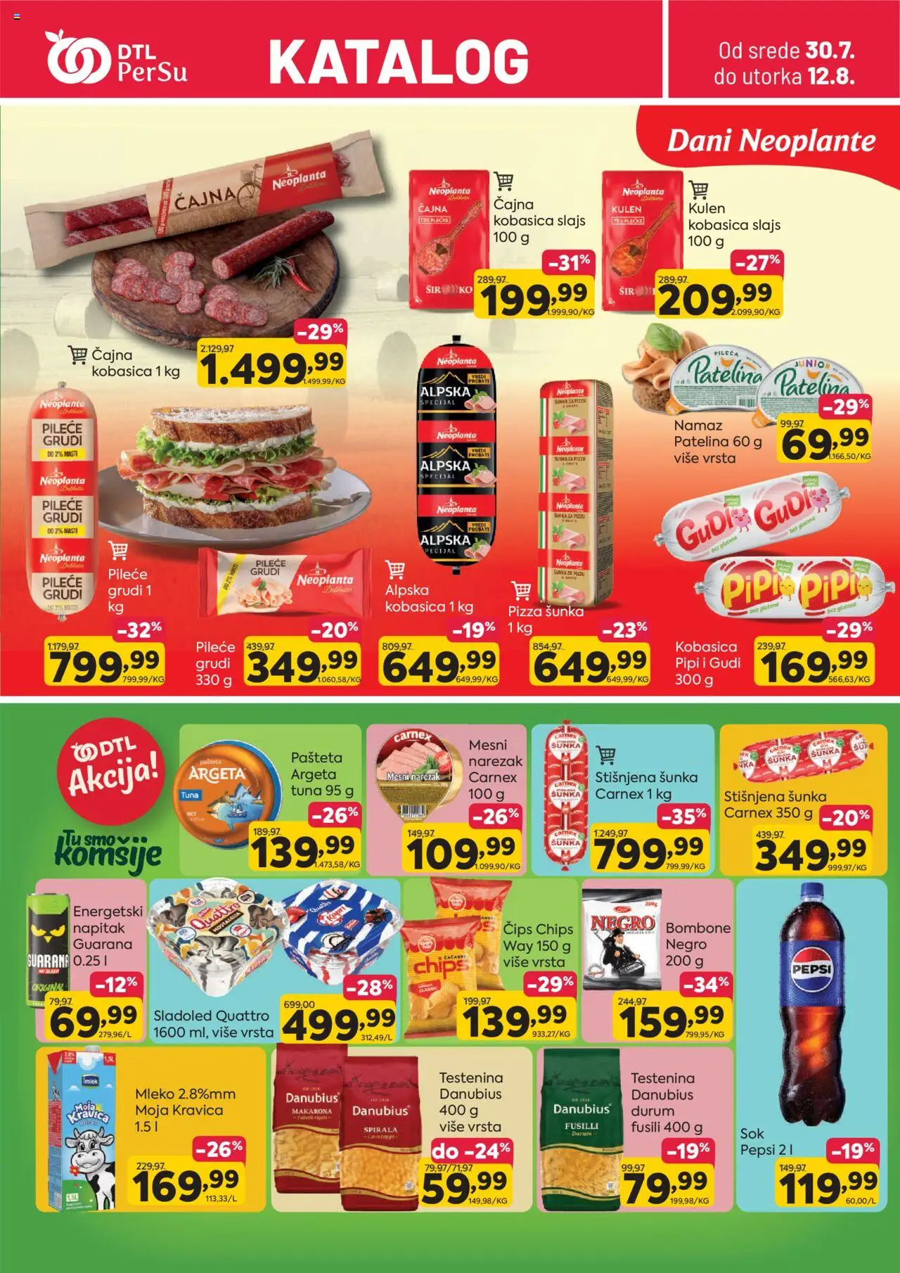 PerSu katalog - važi od 30.07.2025 | Strana: 1 | Proizvode: Bombone, Pileće grudi, Šunka, Kobasica